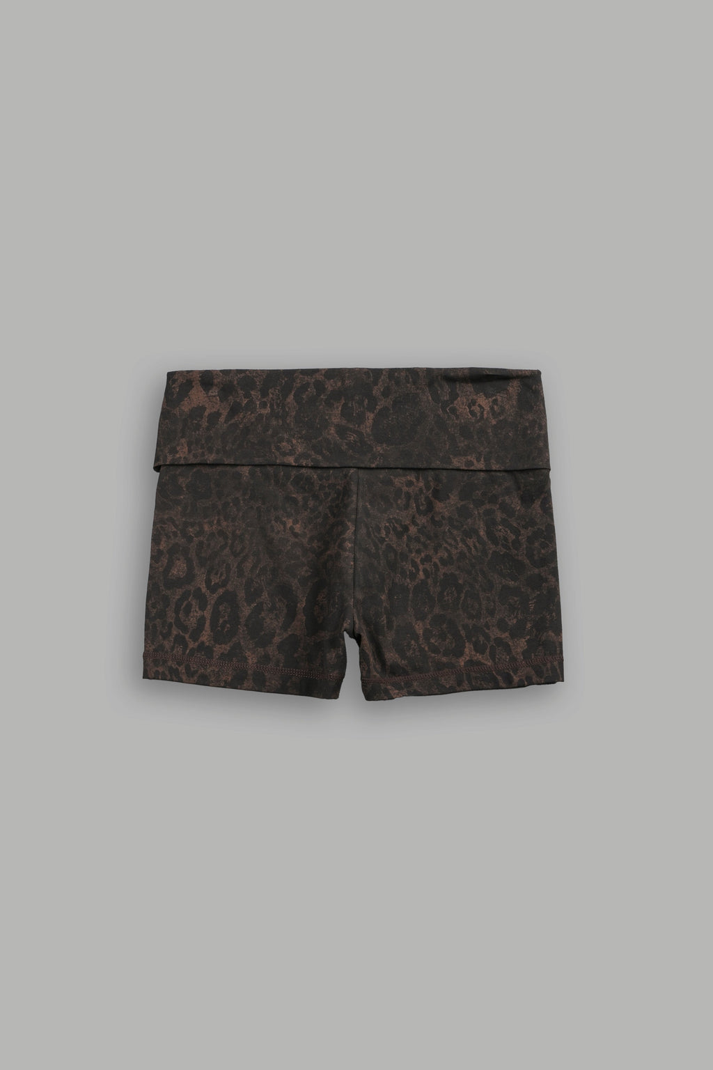 Dual Fold Over Shorts in Darc Brown Leopard