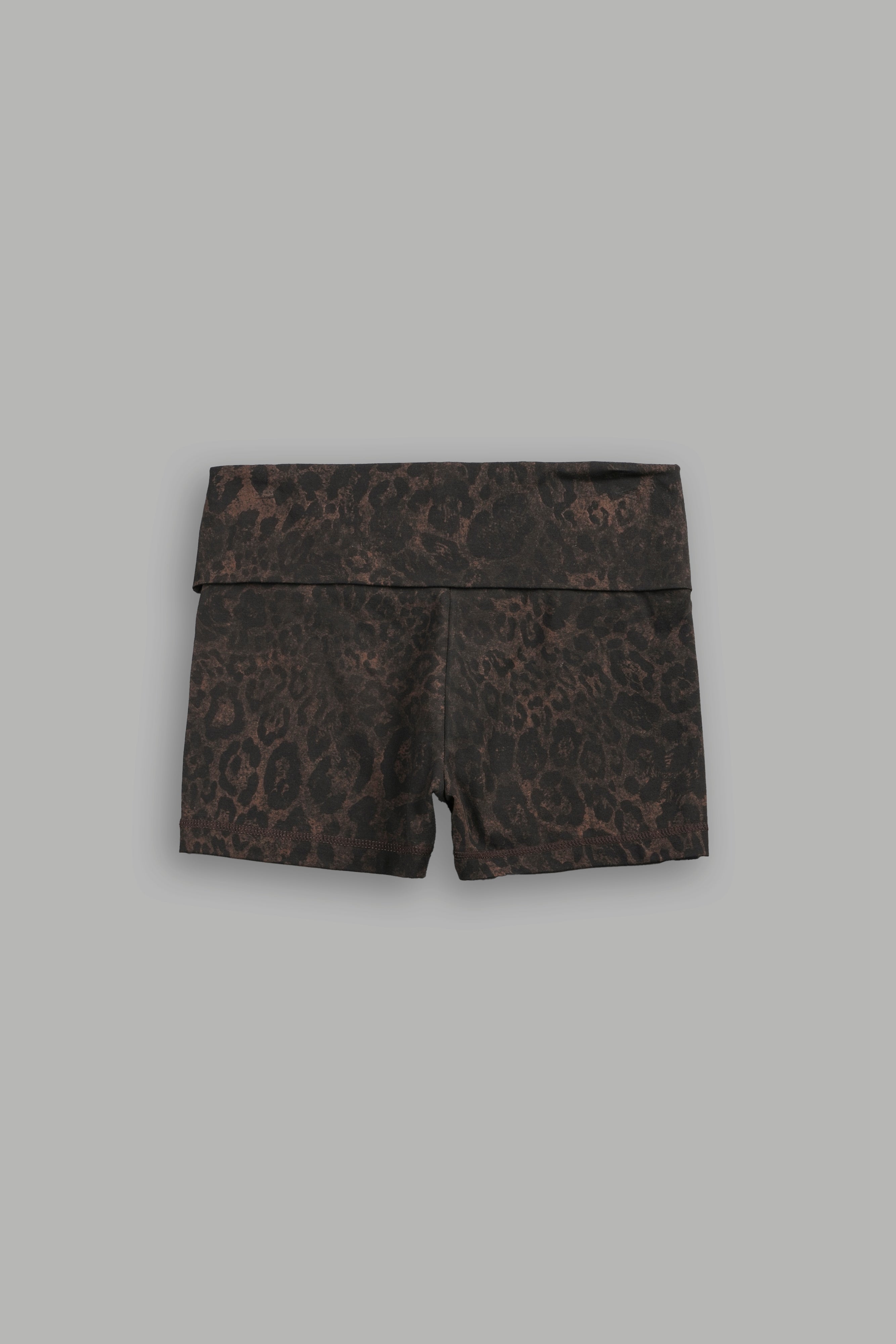 Dual Fold Over Shorts in Darc Brown Leopard