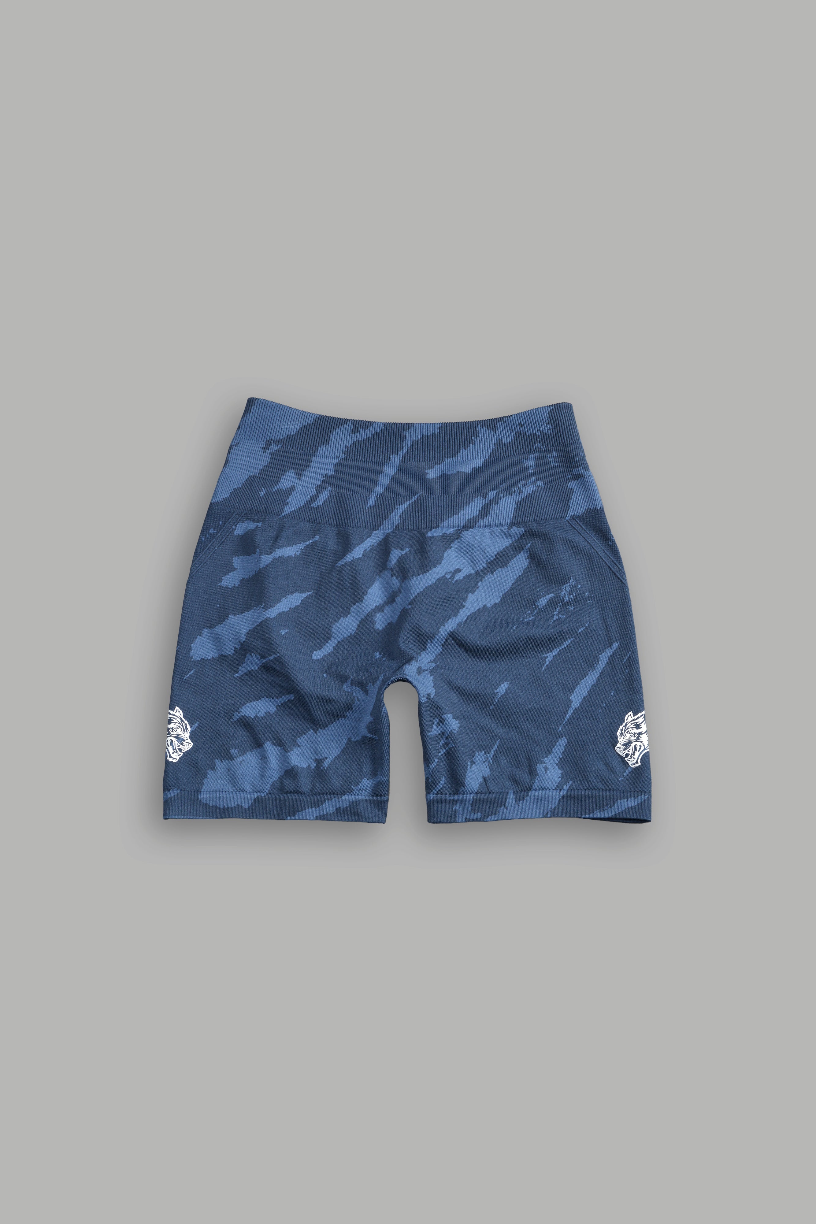 Dual Wolf Everson Seamless "Huxley" Shorts in Ocean Blue Native Camo — imagem 3