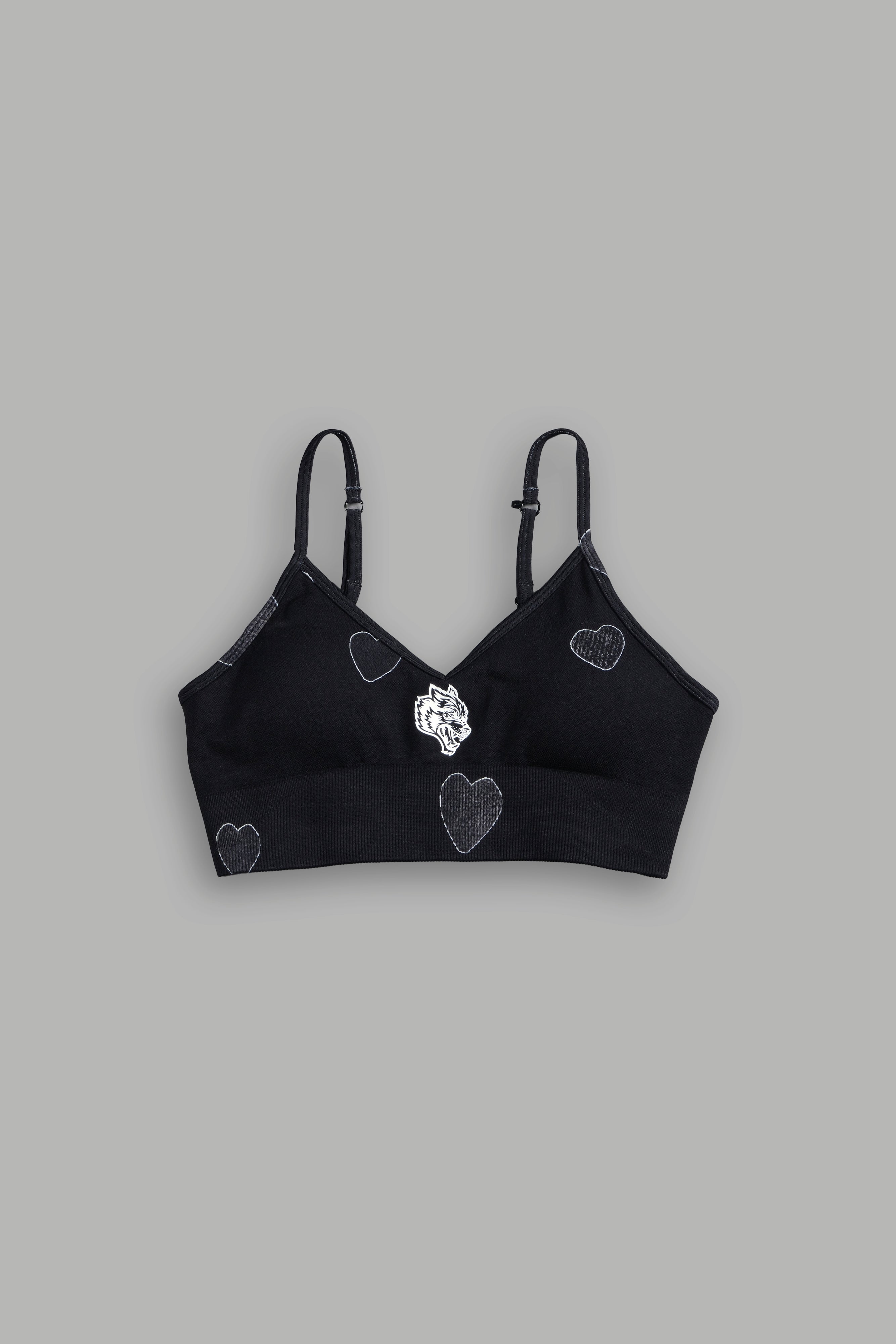 Her Energy "Everson" Seamless Sports Bra in Heart Candy Black — imagem 5