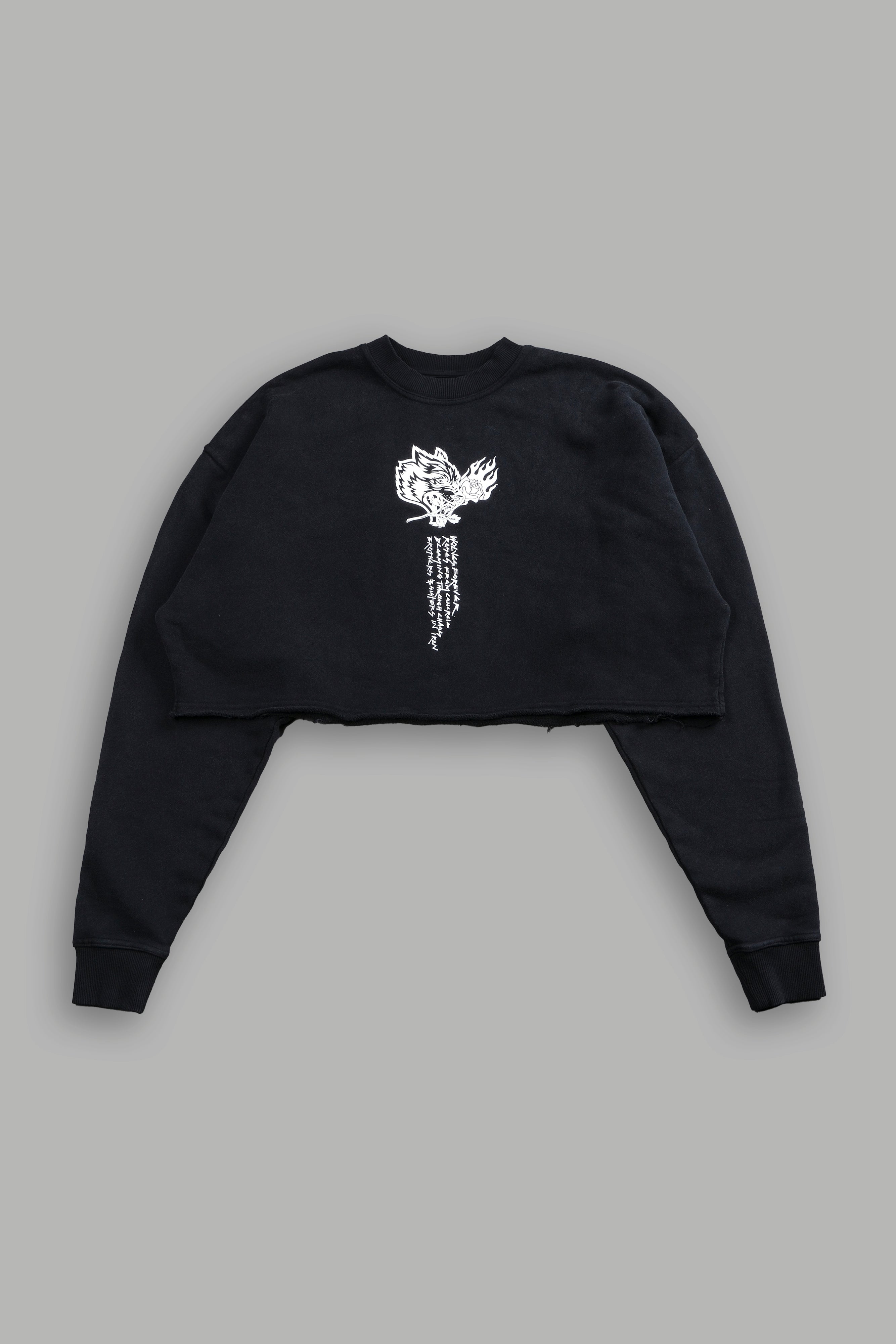 Eternal Fire London (Cropped) Crewneck in Black — imagem 4