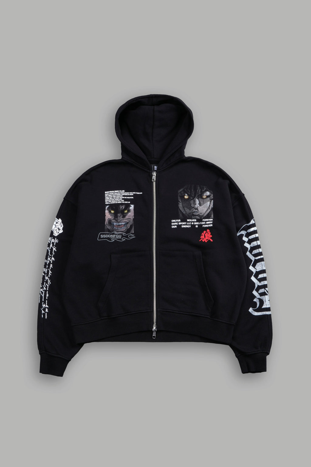 Hanma Legacy Darco Double Zip Hoodie in Black — imagem 1