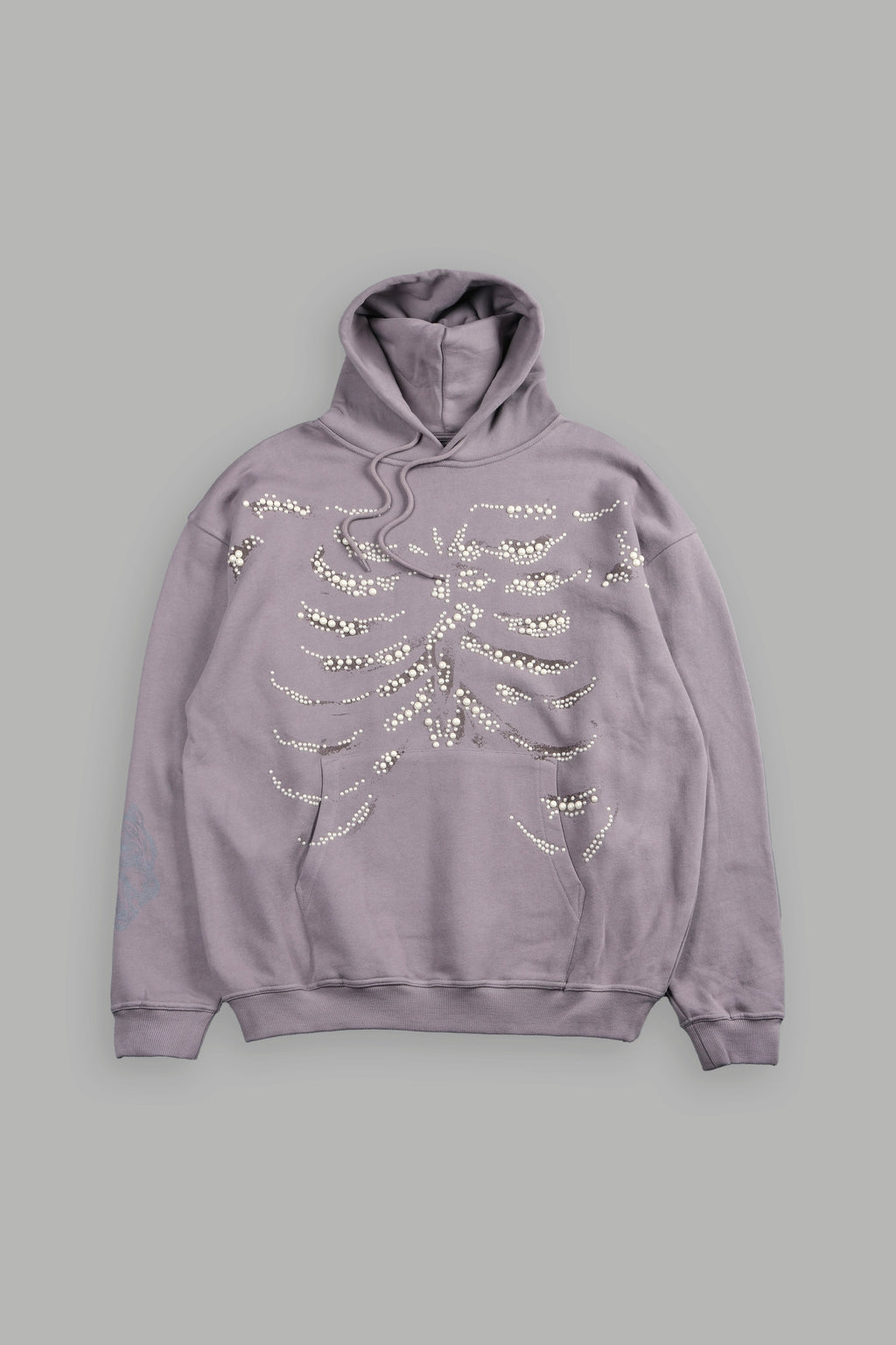 Bone Cage Bishop Hoodie In Pale Gray