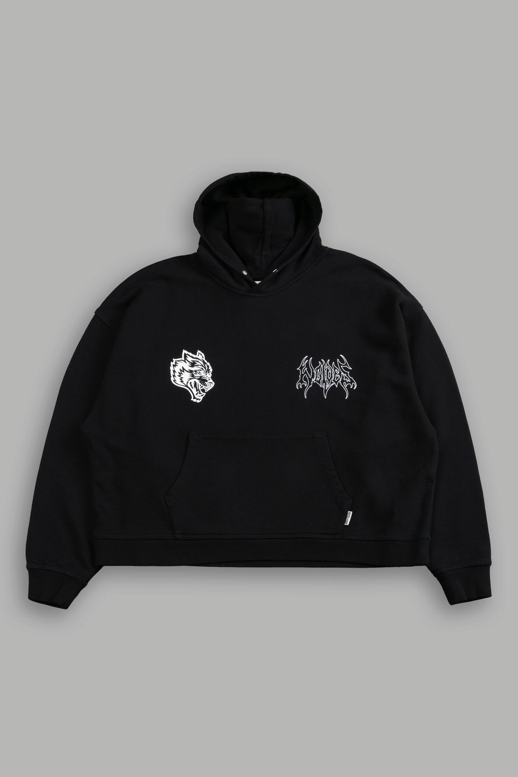 Wolf Hesh FRVR "Grunge" Box Cut Hoodie in Black
