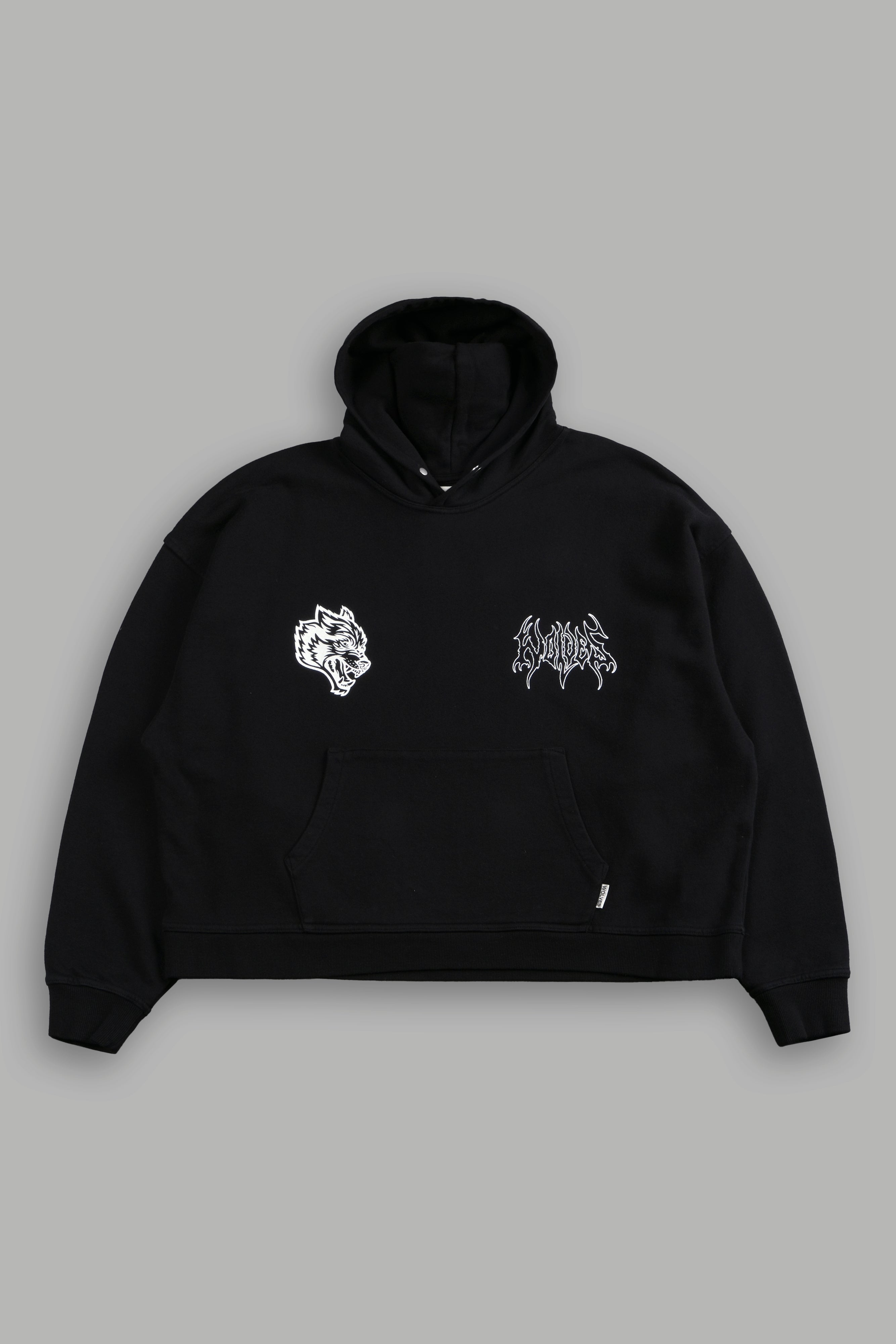 Wolf Hesh FRVR "Grunge" Box Cut Hoodie in Black