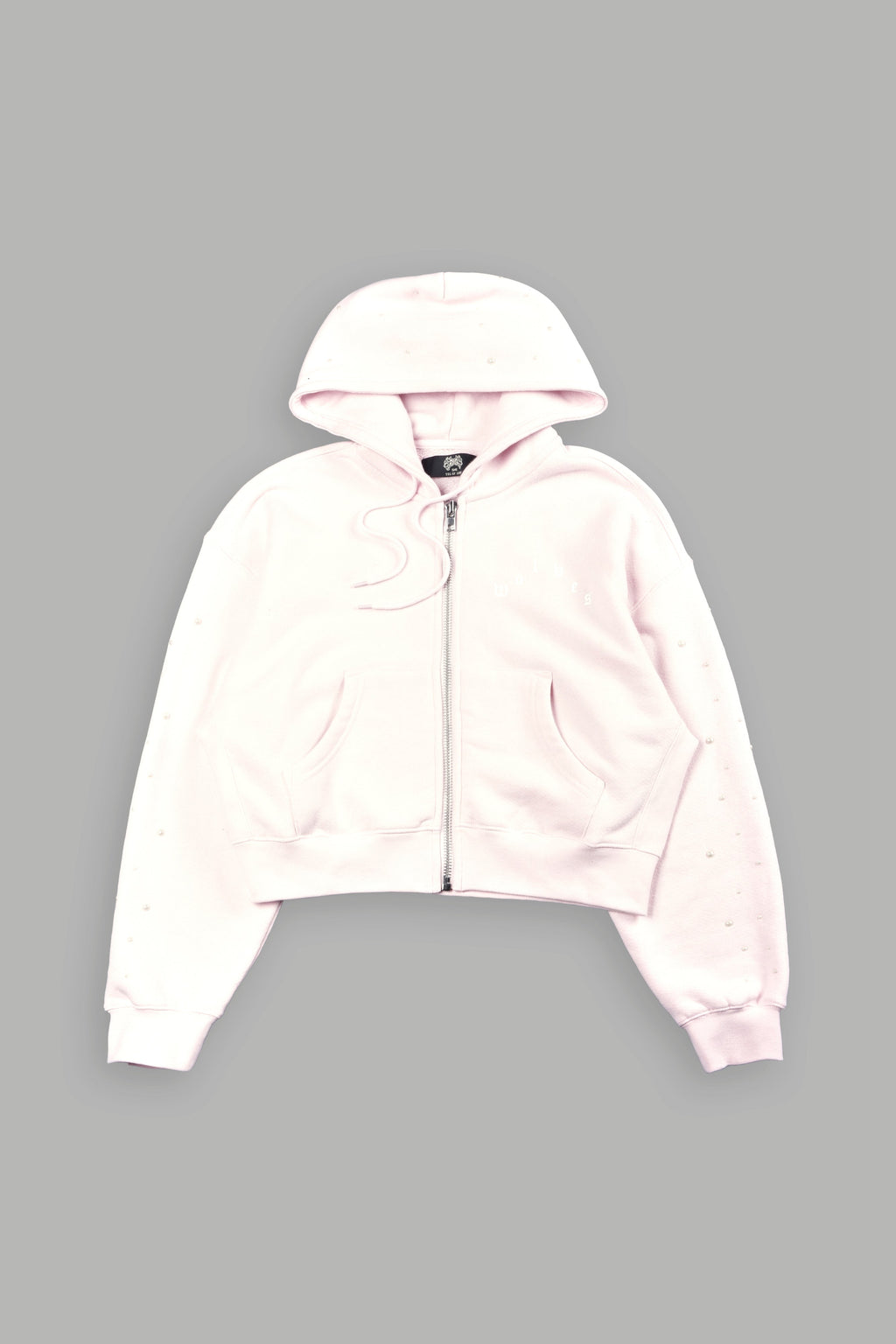 She Pearls Premium Sage Cropped Hoodie In Blush Pink — imagem 7