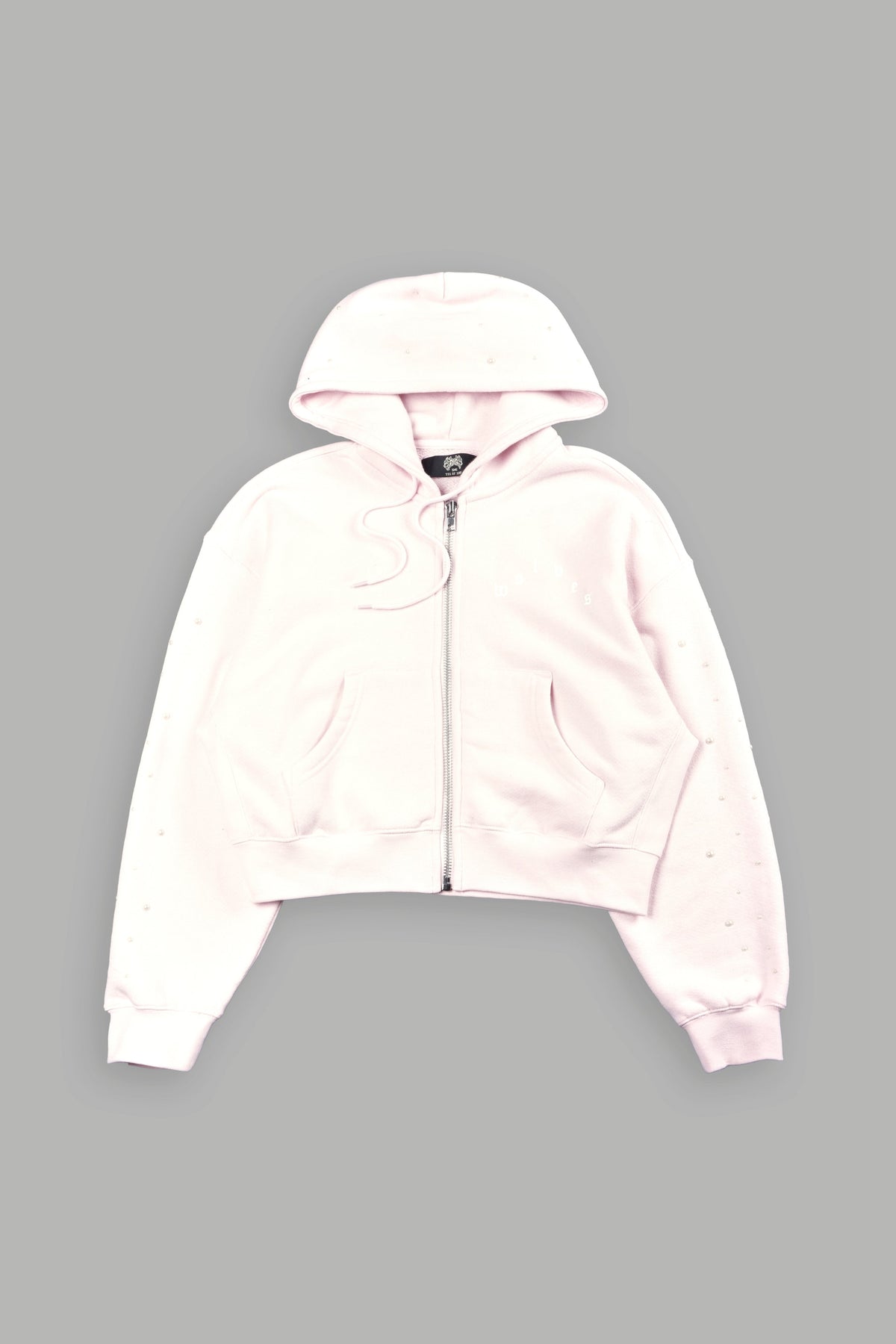 She Pearls Premium Sage Cropped Hoodie In Blush Pink — imagem 7
