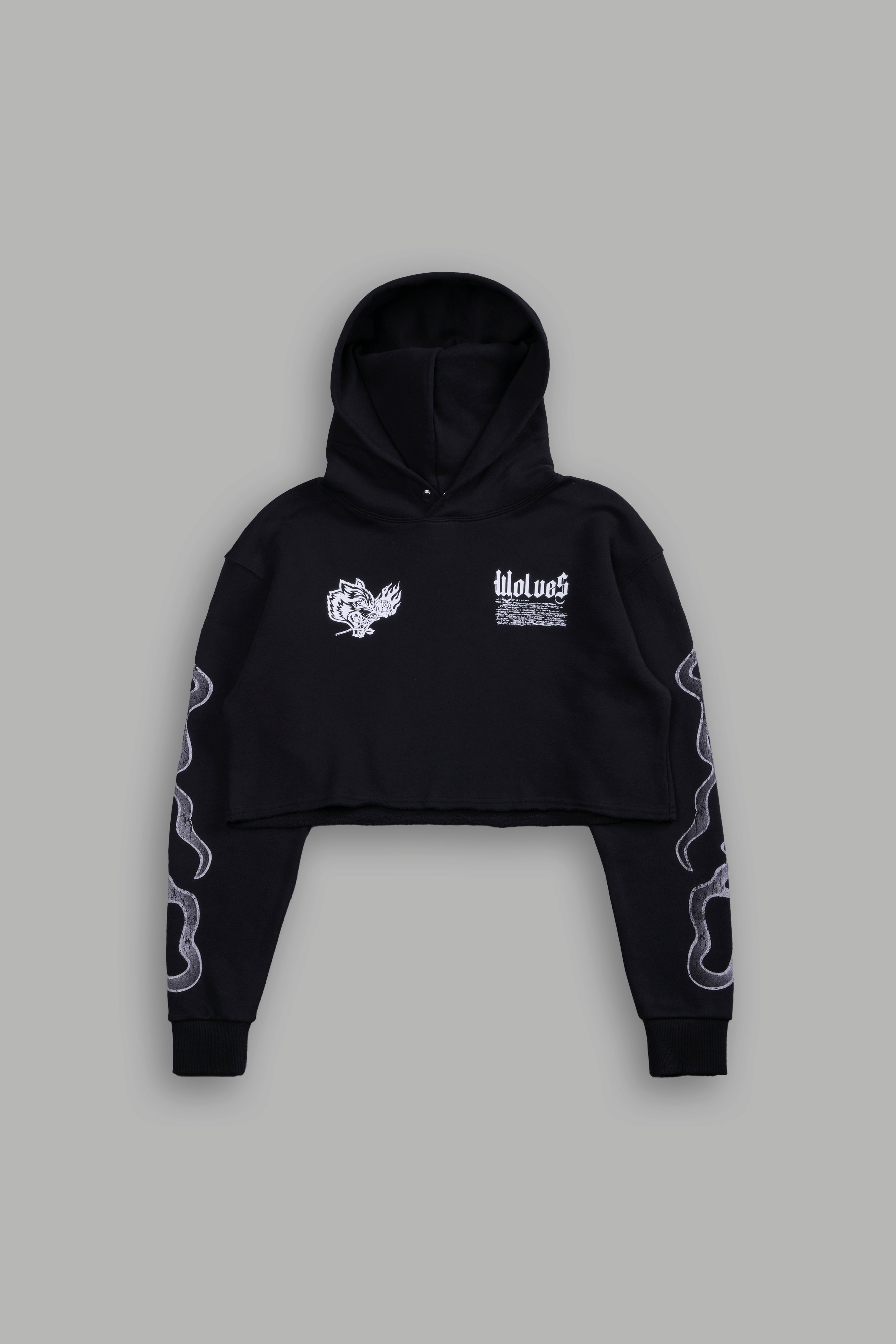 Infernal Bloom "Pierce" (Cropped) Hoodie in Black — imagem 5