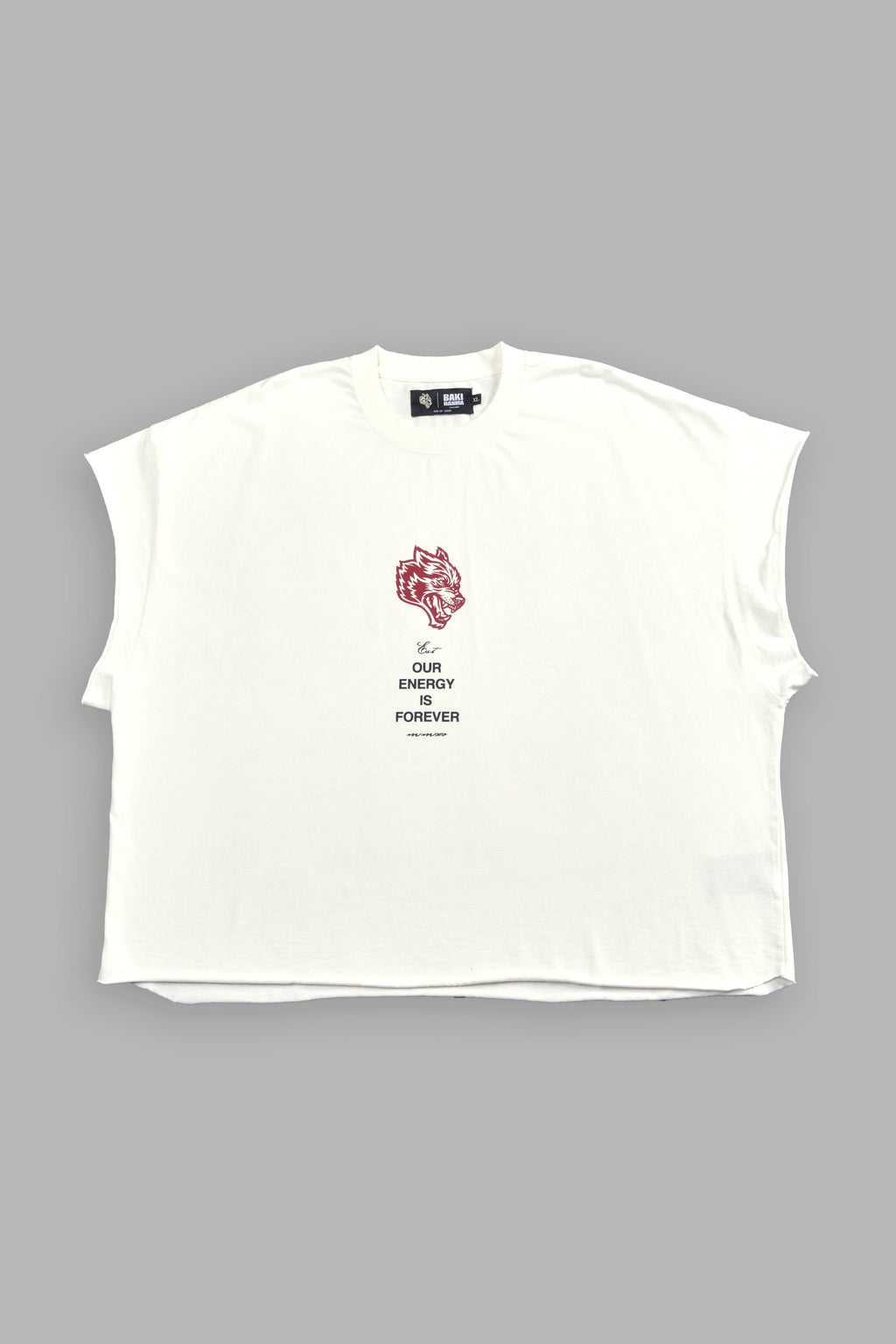 Hanma Legacy Grunge Cut-Off Tee in Cream — imagem 3