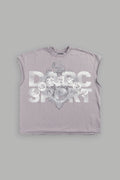 Ds Corazon Grunge Cut-Off Tee In Pale Gray