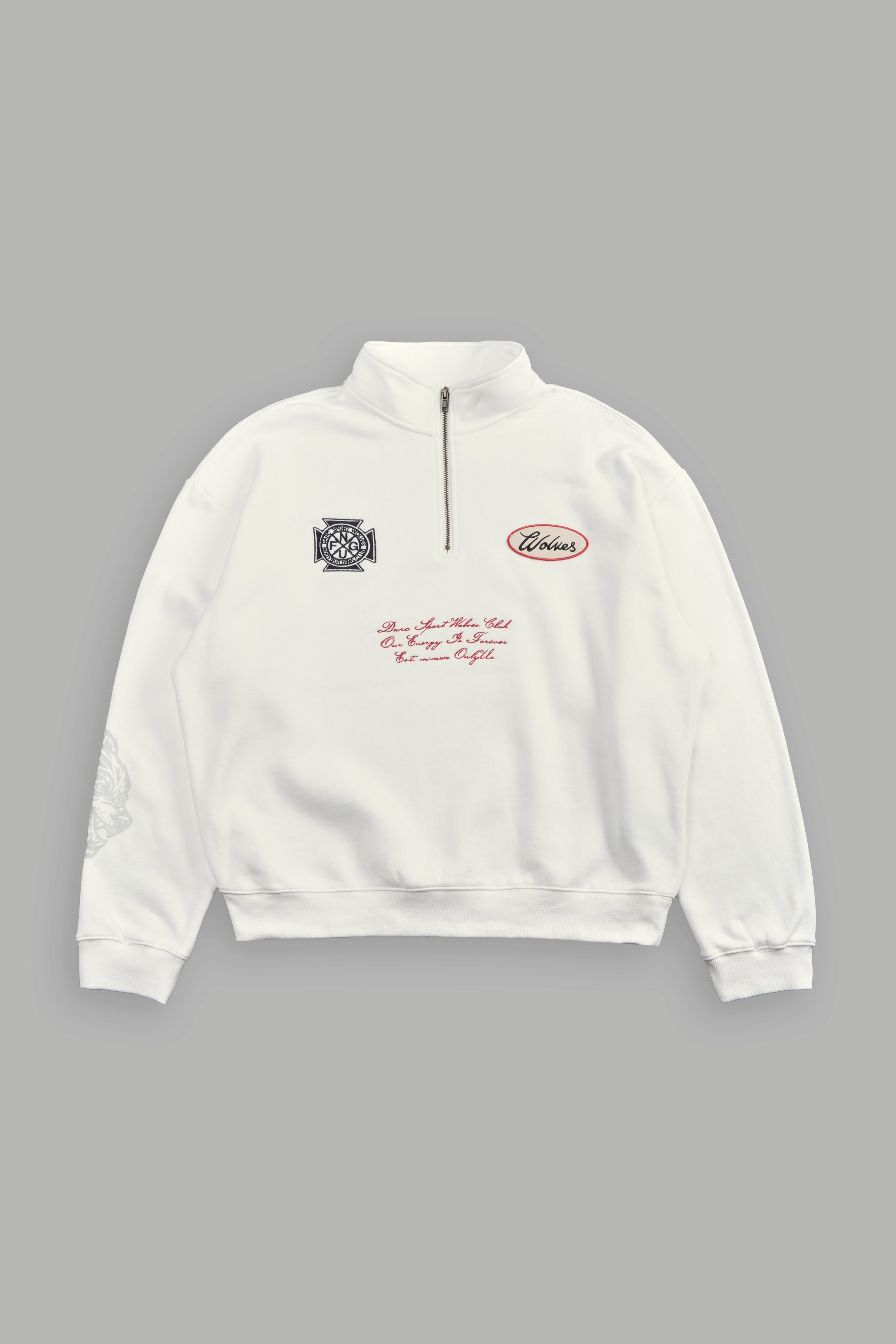 Written On Stone Duke 1/4 Zip Mock Neck in Cream