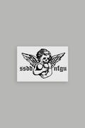 Shielded Heart Large Sticker in Black — imagem 1
