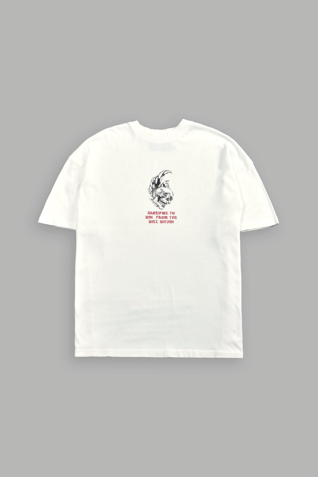 Flame Skull Premium Oversized Tee in Cream — imagem 3