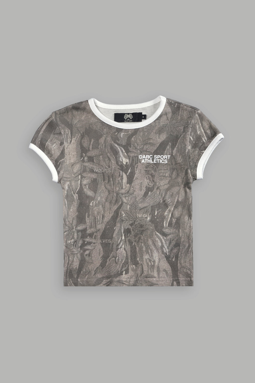 Darc Sport Athletics Ringer "Baby" Tee in Ohana Vintage Norse Camo/Cream — imagem 5
