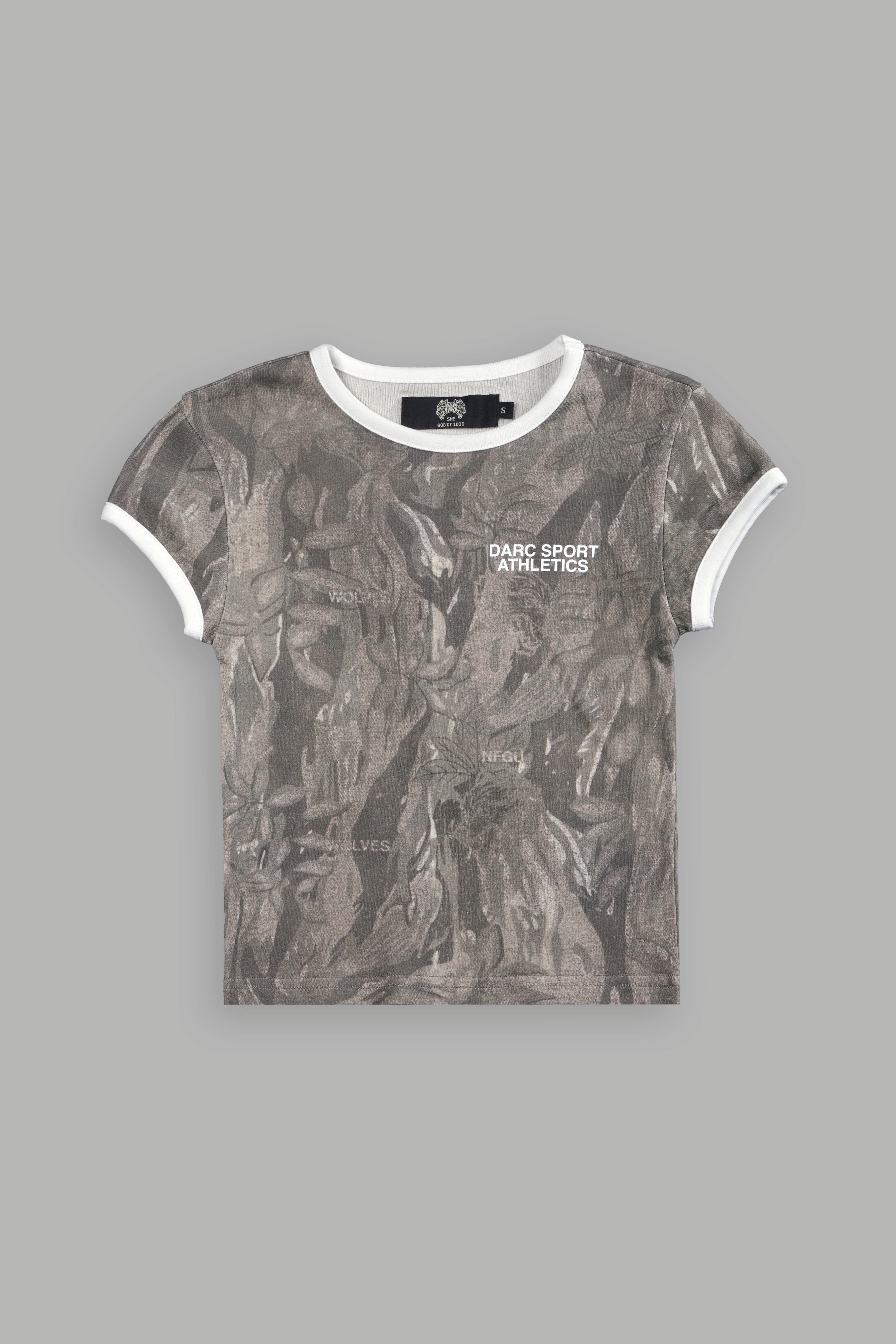 Darc Sport Athletics Ringer "Baby" Tee in Ohana Vintage Norse Camo/Cream — imagem 5