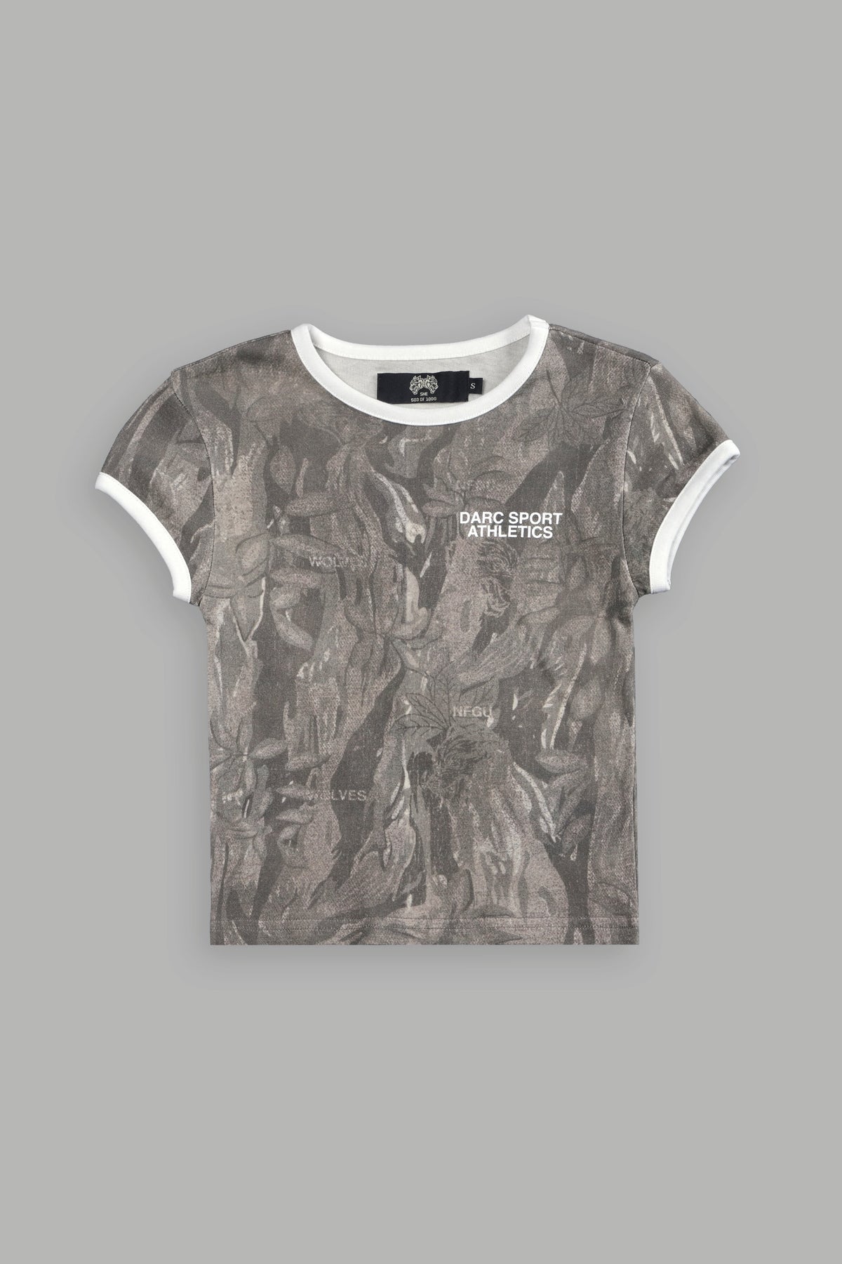 Darc Sport Athletics Ringer "Baby" Tee in Ohana Vintage Norse Camo/Cream - imagem 5
