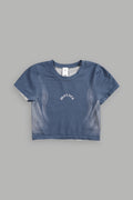 Moto Halftone Taylor Soft Seamless Tee in Charcoal Blue — imagem 1