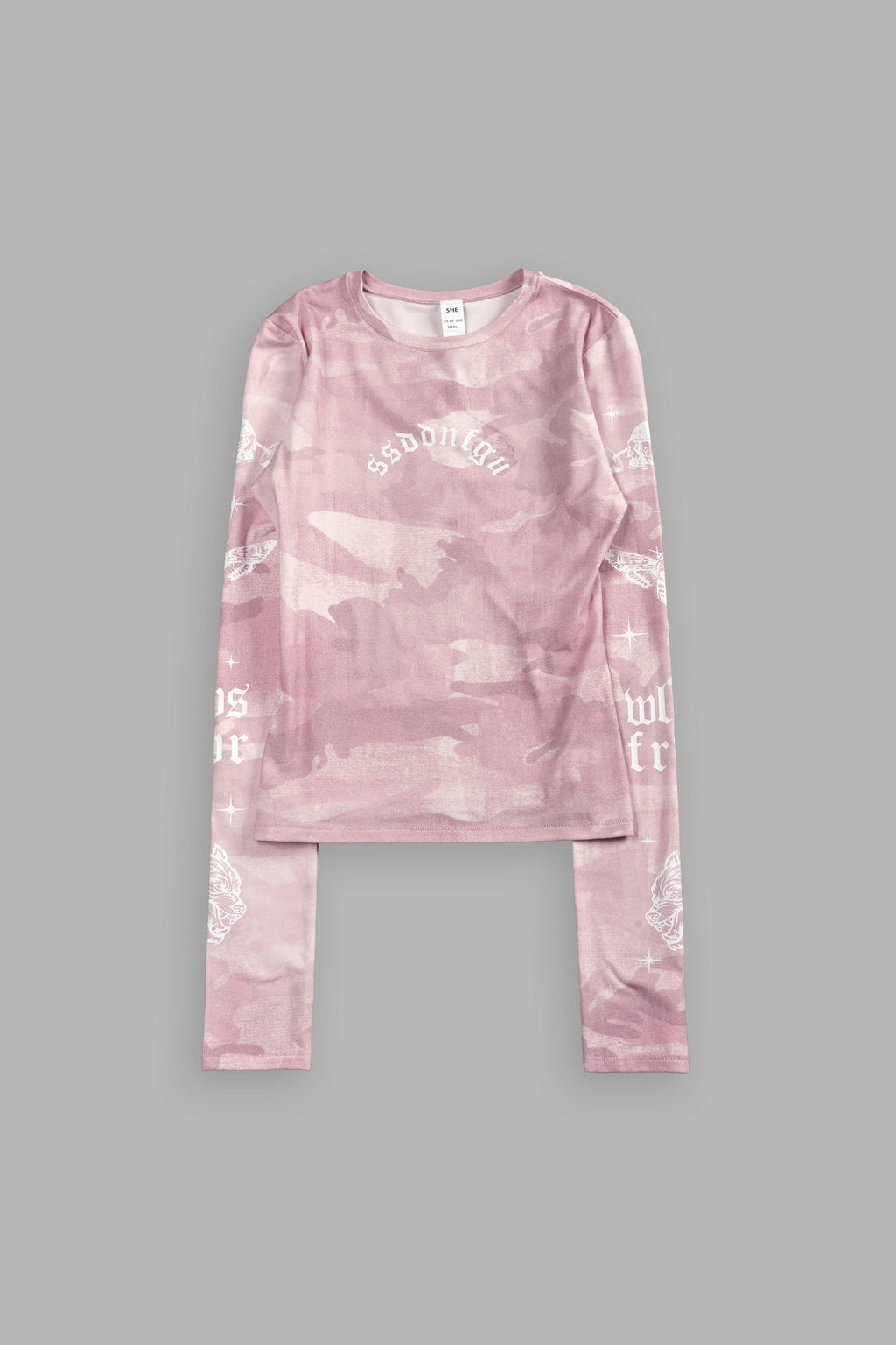 FRVR in the Stars "Eden" L/S Tee in Blush Vintage Woodland Camo — imagem 1