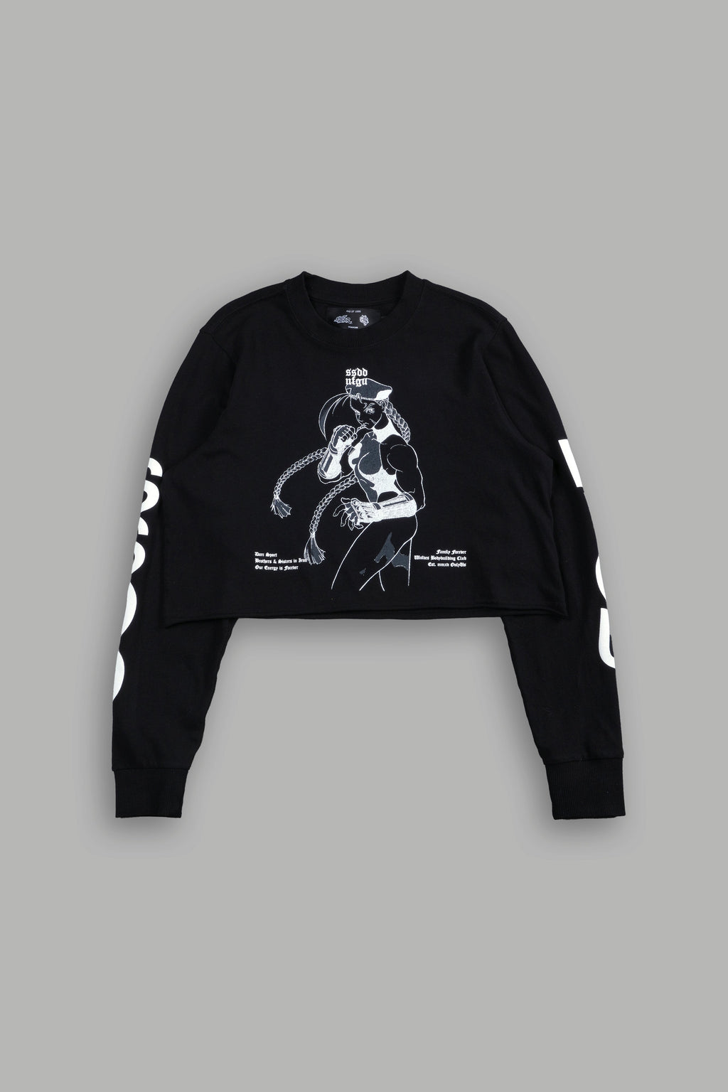 Fighter "Premium" (Cropped) L/S Tee in Black - imagem 6