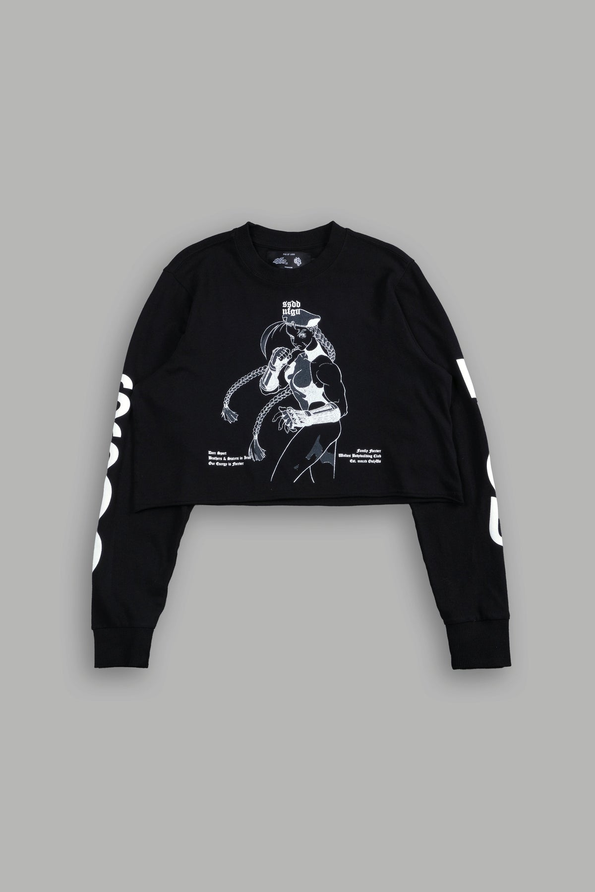 Fighter "Premium" (Cropped) L/S Tee in Black - imagem 6