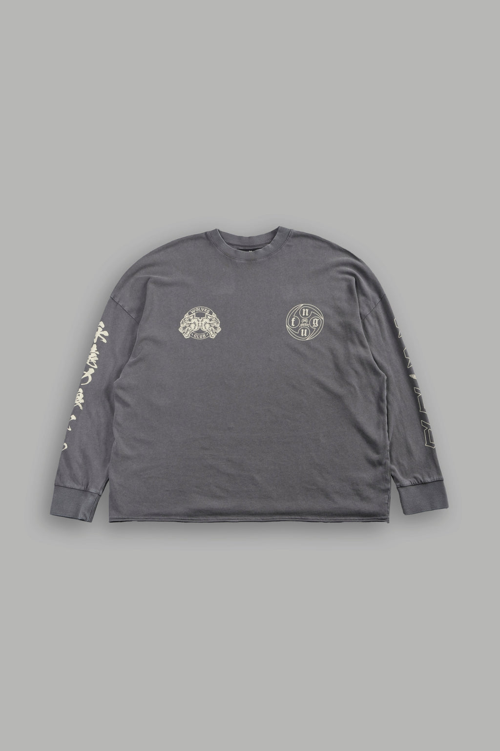 Kazoku Okami Premium Box Cut Ls Tee in Slate Gray — imagem 3