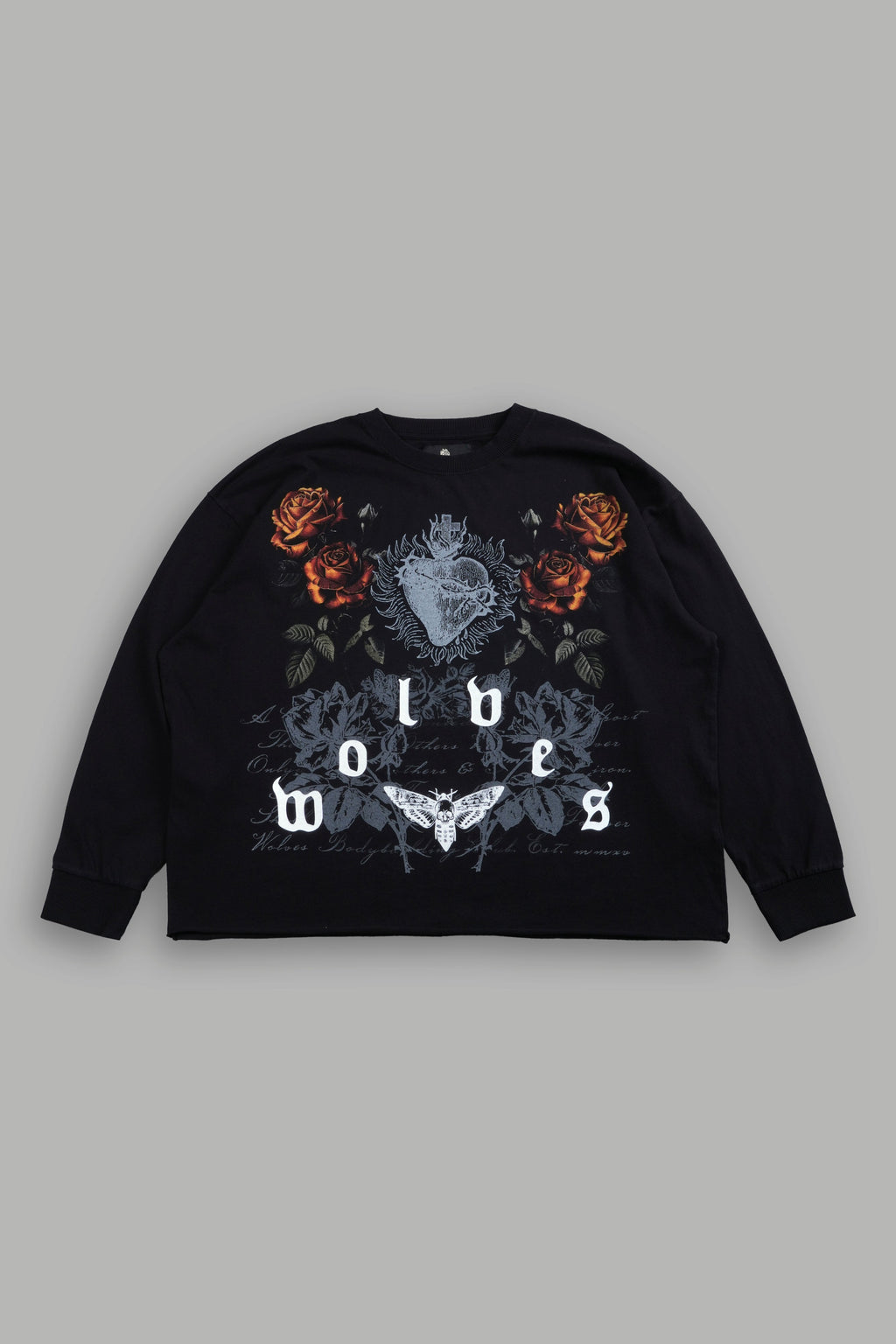 You Are the Reason Grunge Mid-Length Raw Hem LS Tee in Black — imagem 1