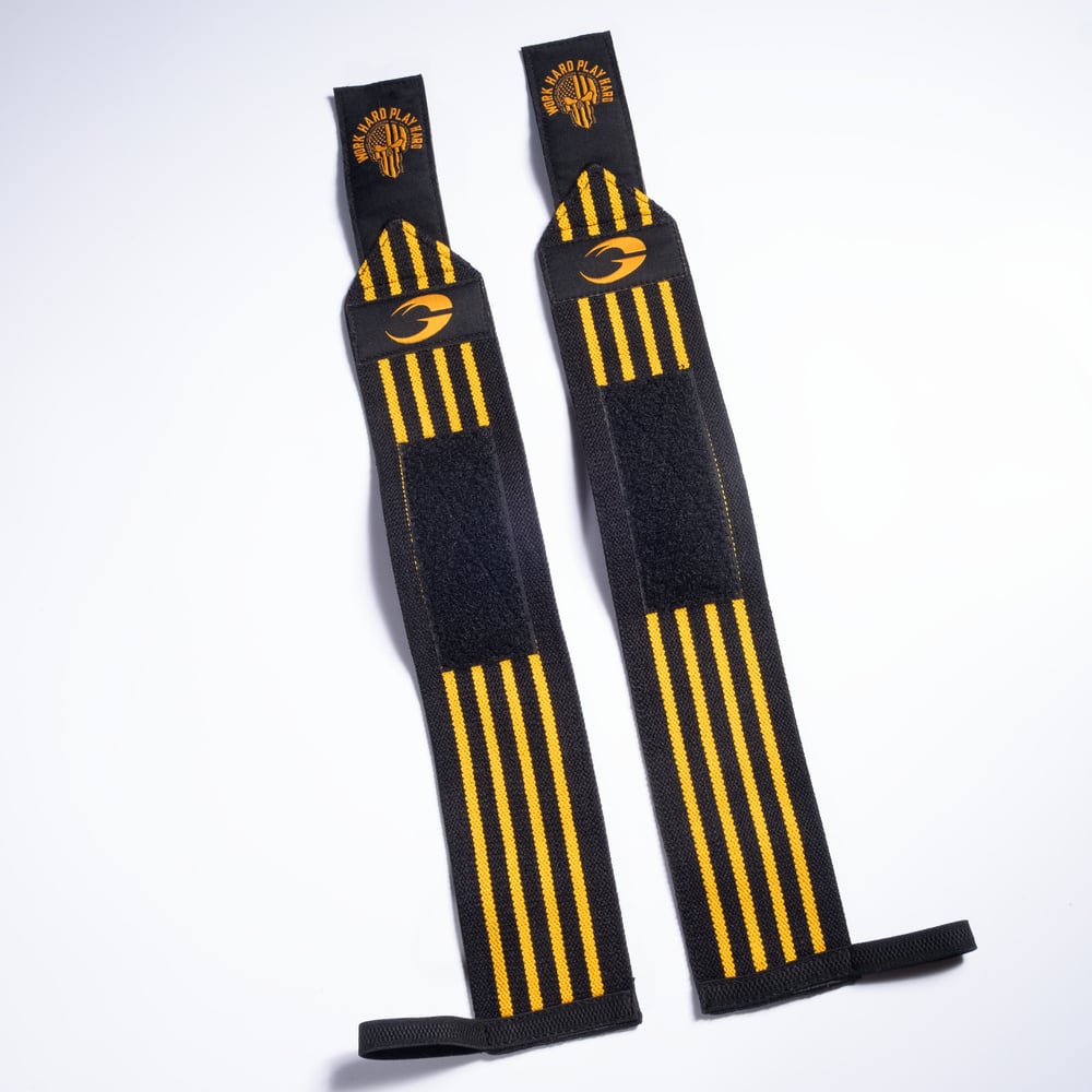 Hardcore Wrist Wraps 18 inch - Black/Yellow - imagem 2