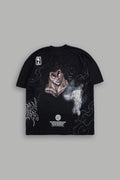 Yujiro Hanma "Side By Side" Series Premium Oversized Tee in Black — imagem 1