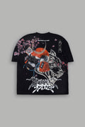 Samurai And The Wolf Premium Oversized Tee in Black — imagem 1