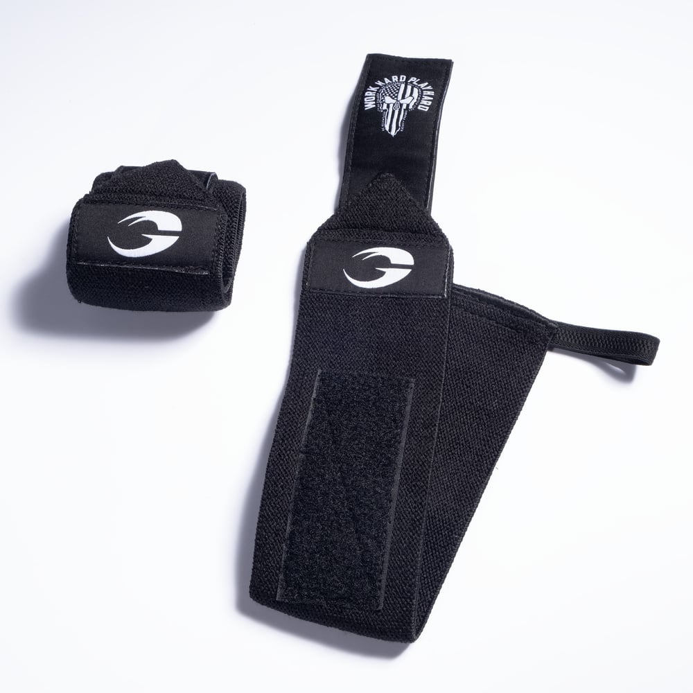 Hardcore Wrist Wraps 18 inch - Black/White - imagem 1