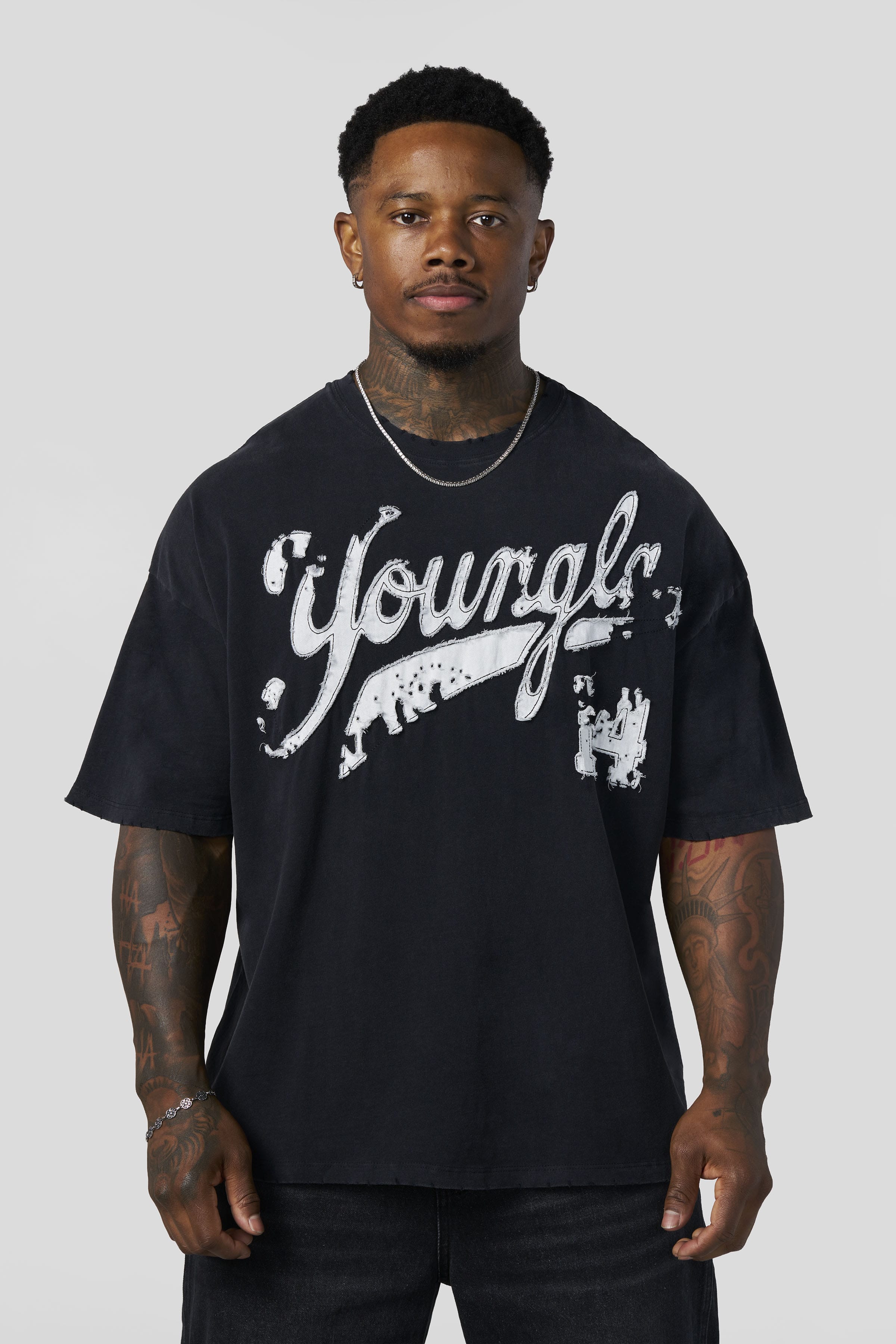 4182 - Distressed Script Tees — imagem 7