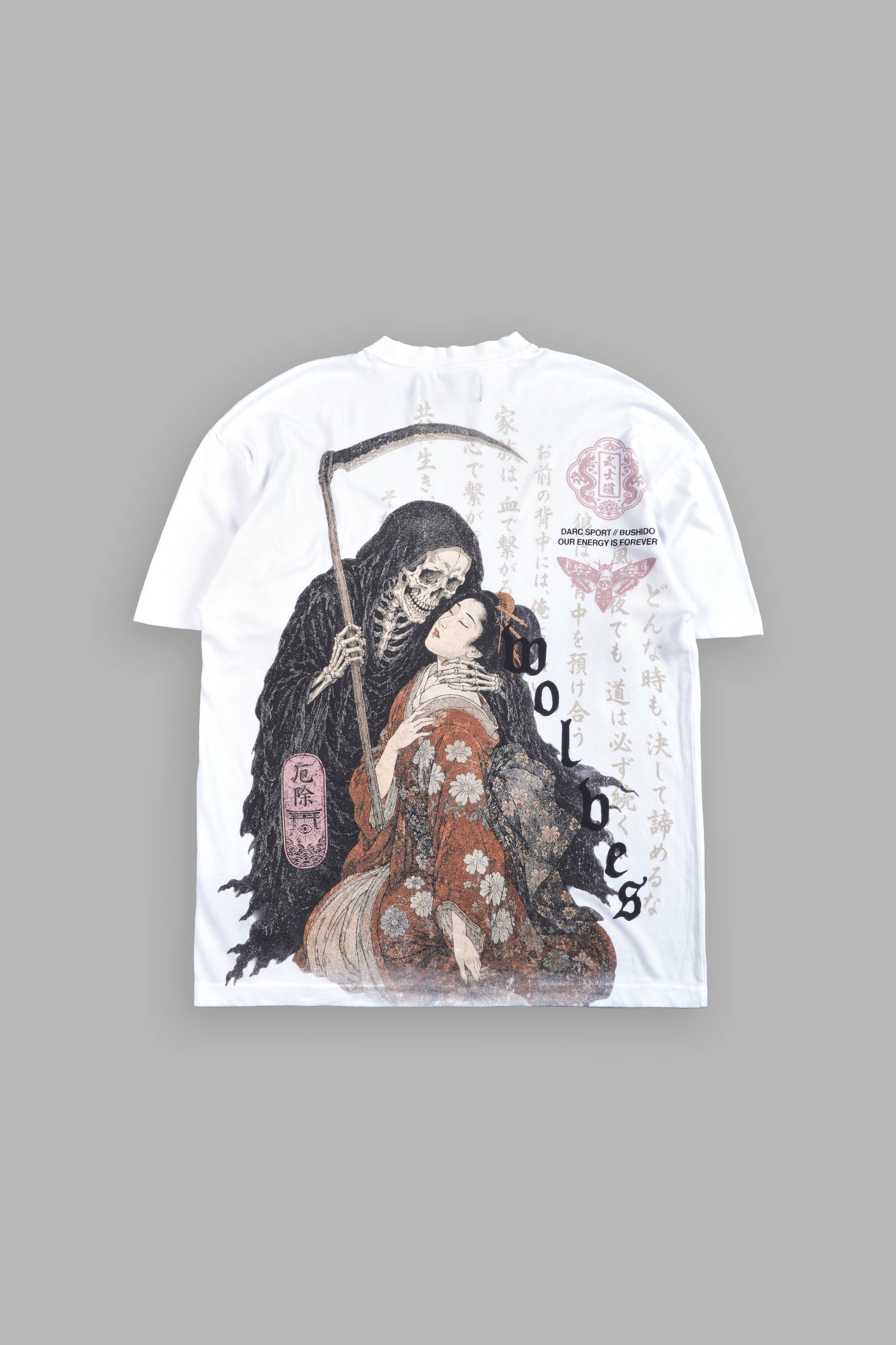 Shinigami'S Embrace Premium Oversized Tee in White — imagem 1