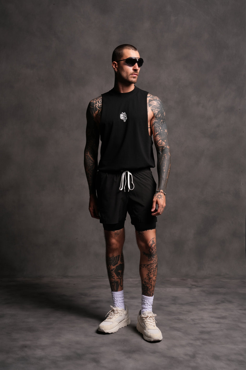 Dual Compression Shorts in Black