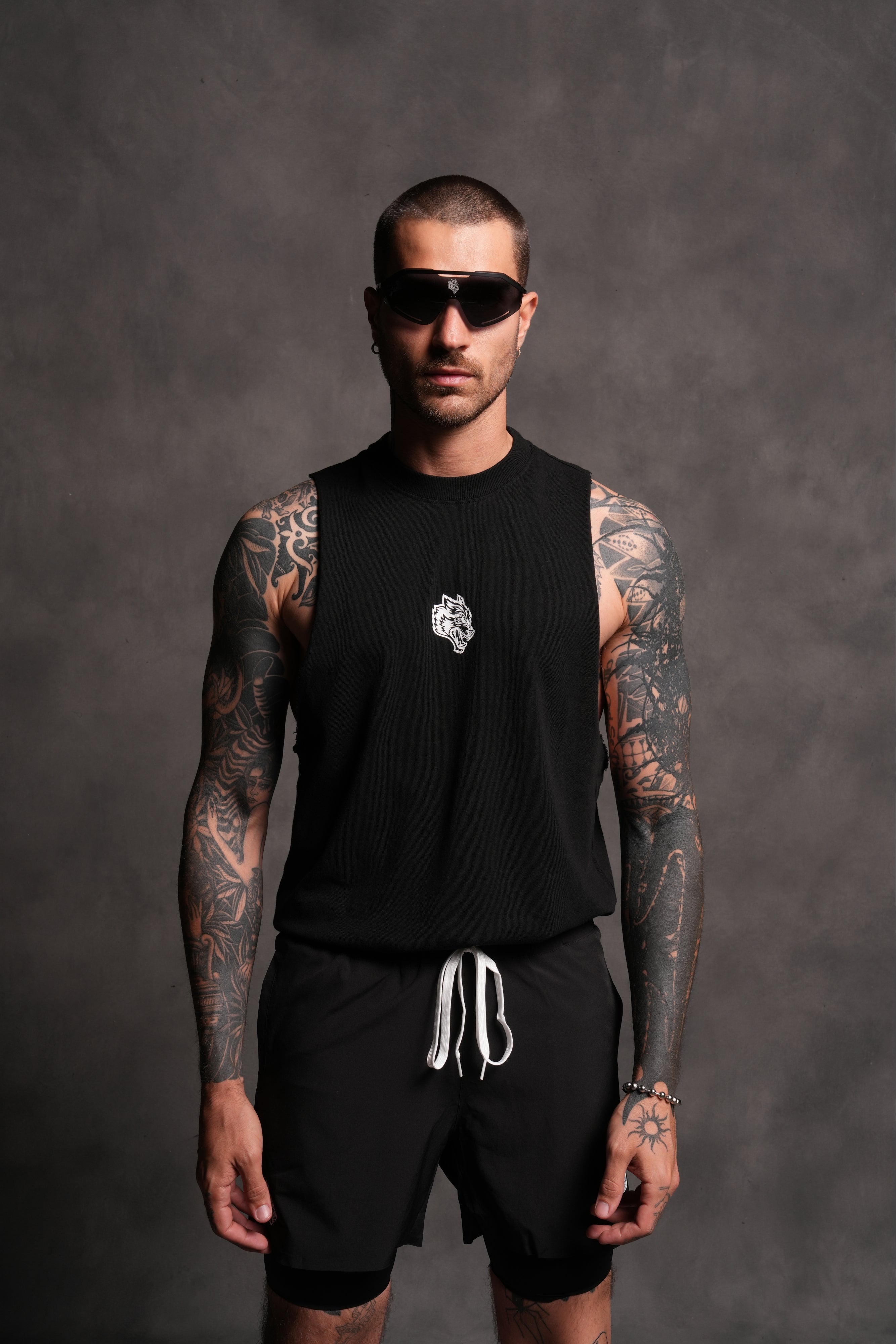 Dual Compression Shorts in Black