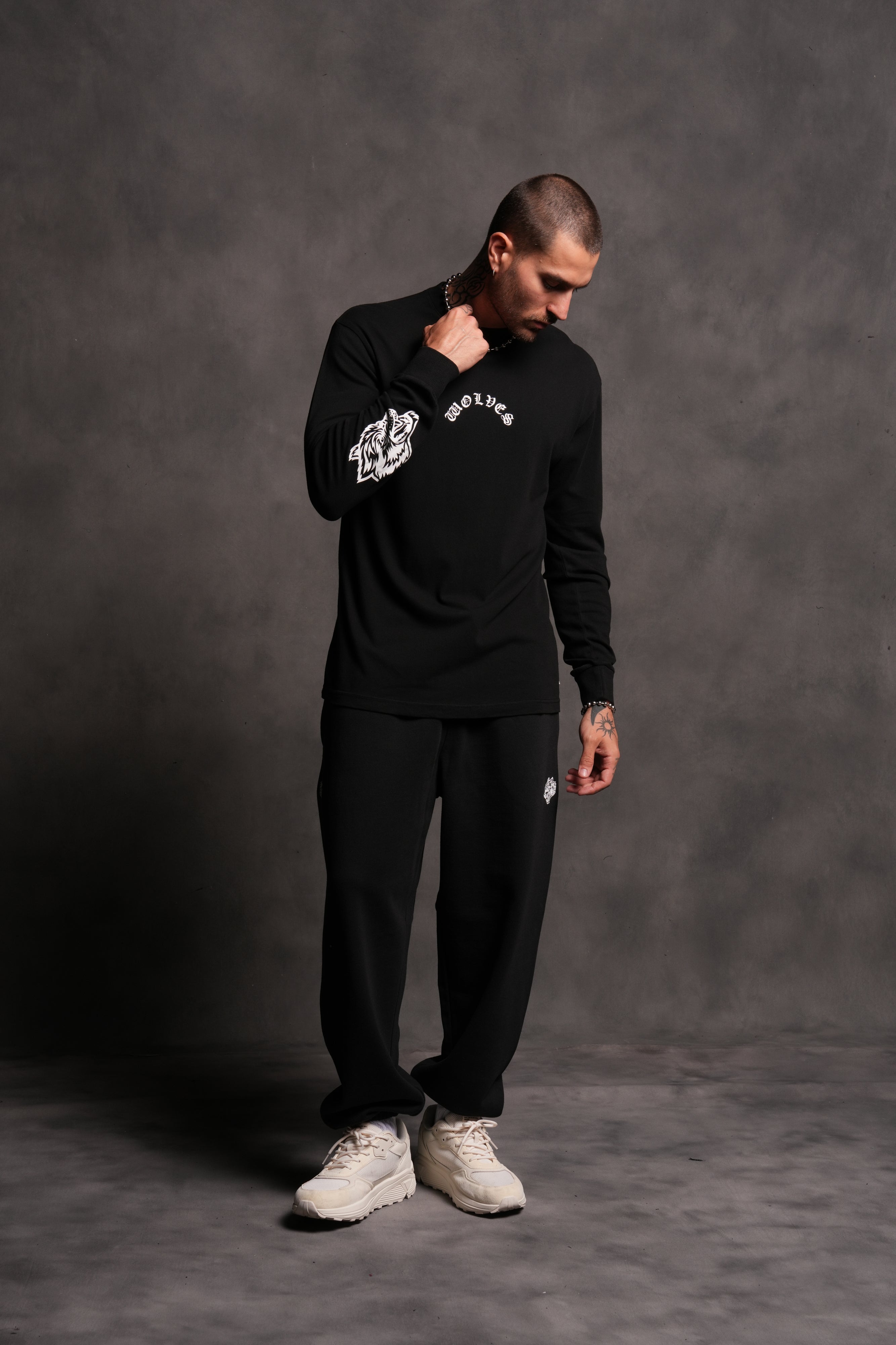 Wolf Chopper "Premium" L/S Tee in Black