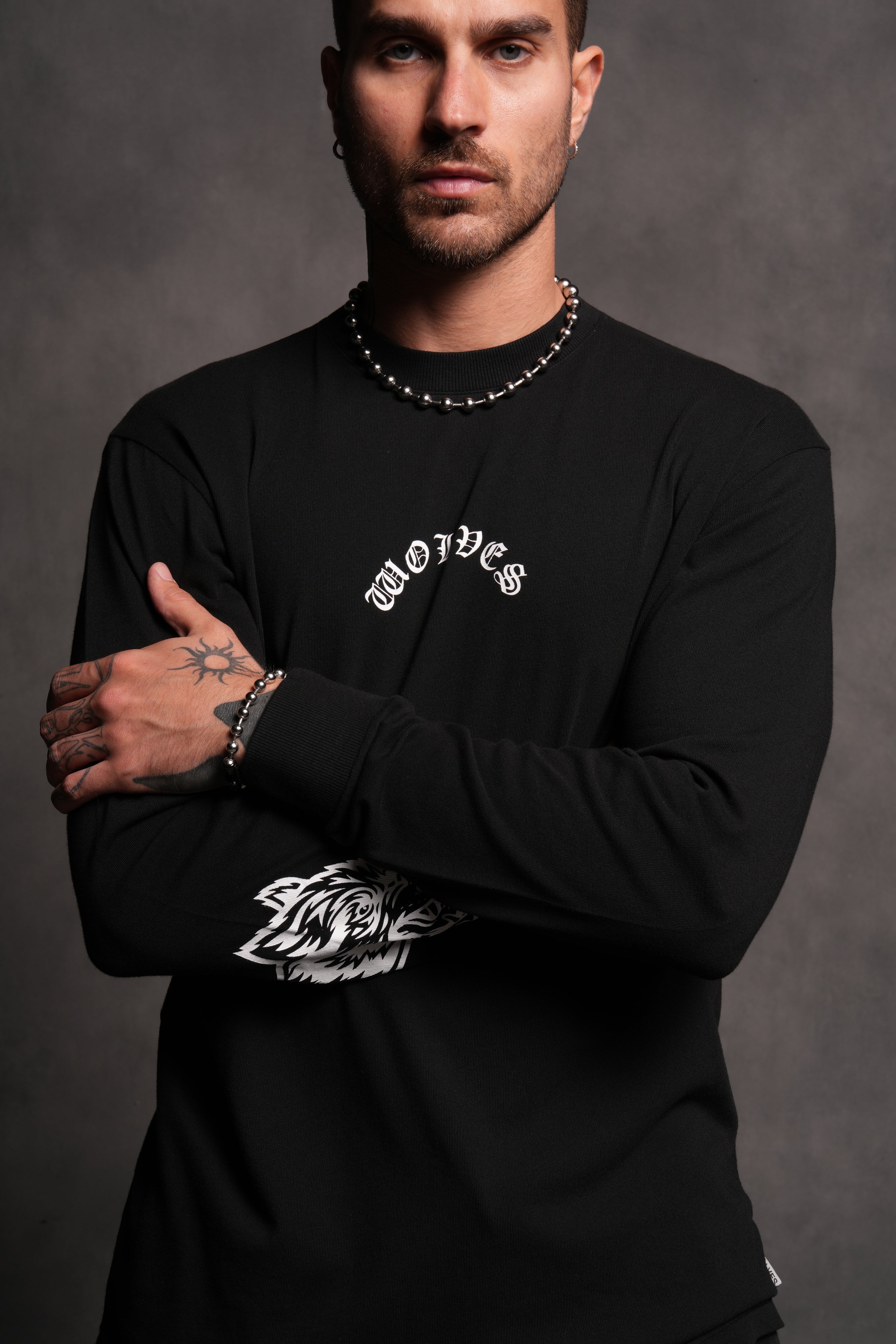 Wolf Chopper "Premium" L/S Tee in Black