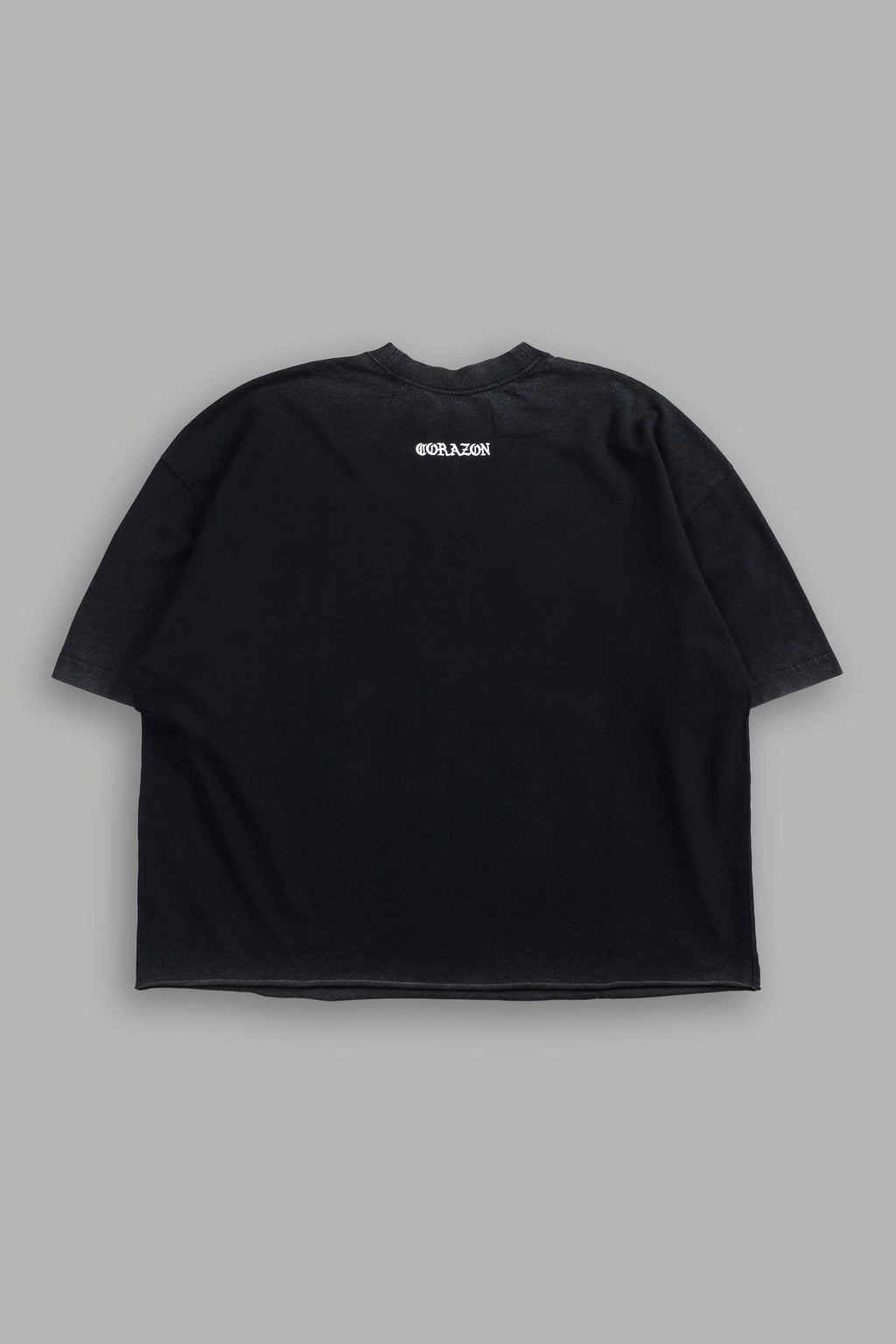 El Rosario Grunge Raw Hem Box Cut Tee In Black
