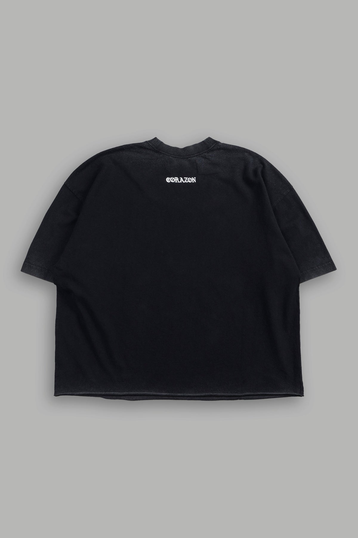 El Rosario Grunge Raw Hem Box Cut Tee In Black
