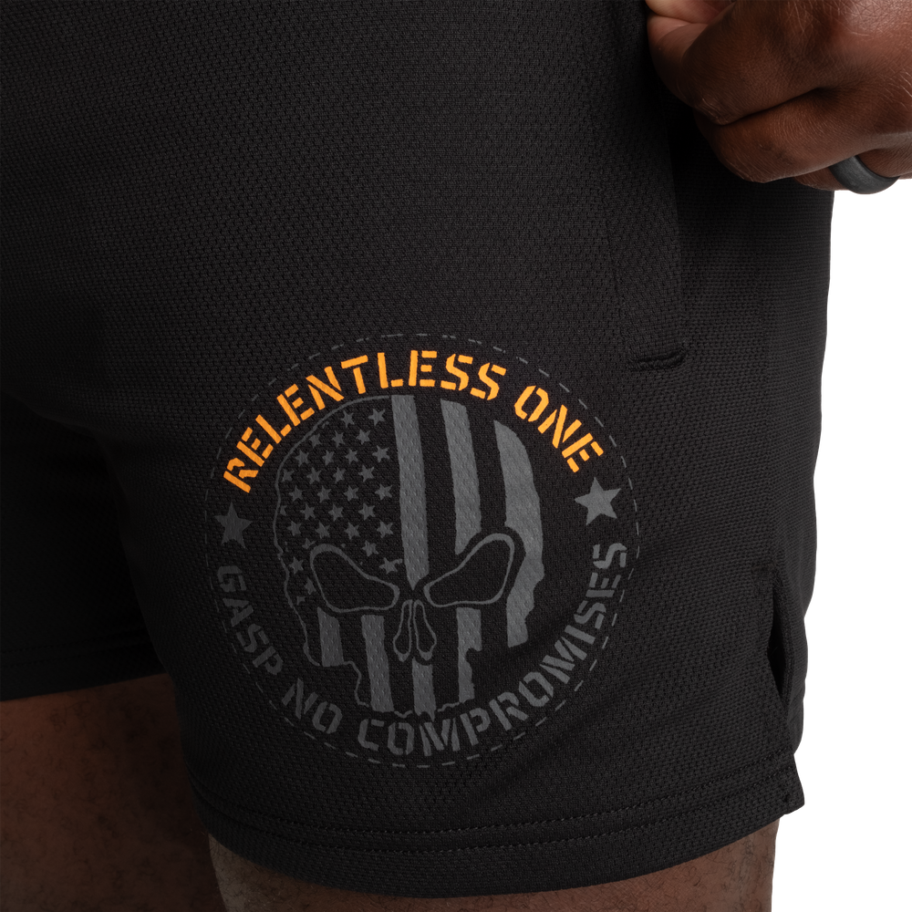 R1 Mesh Shorts 4” - Black/Orange - imagem 4