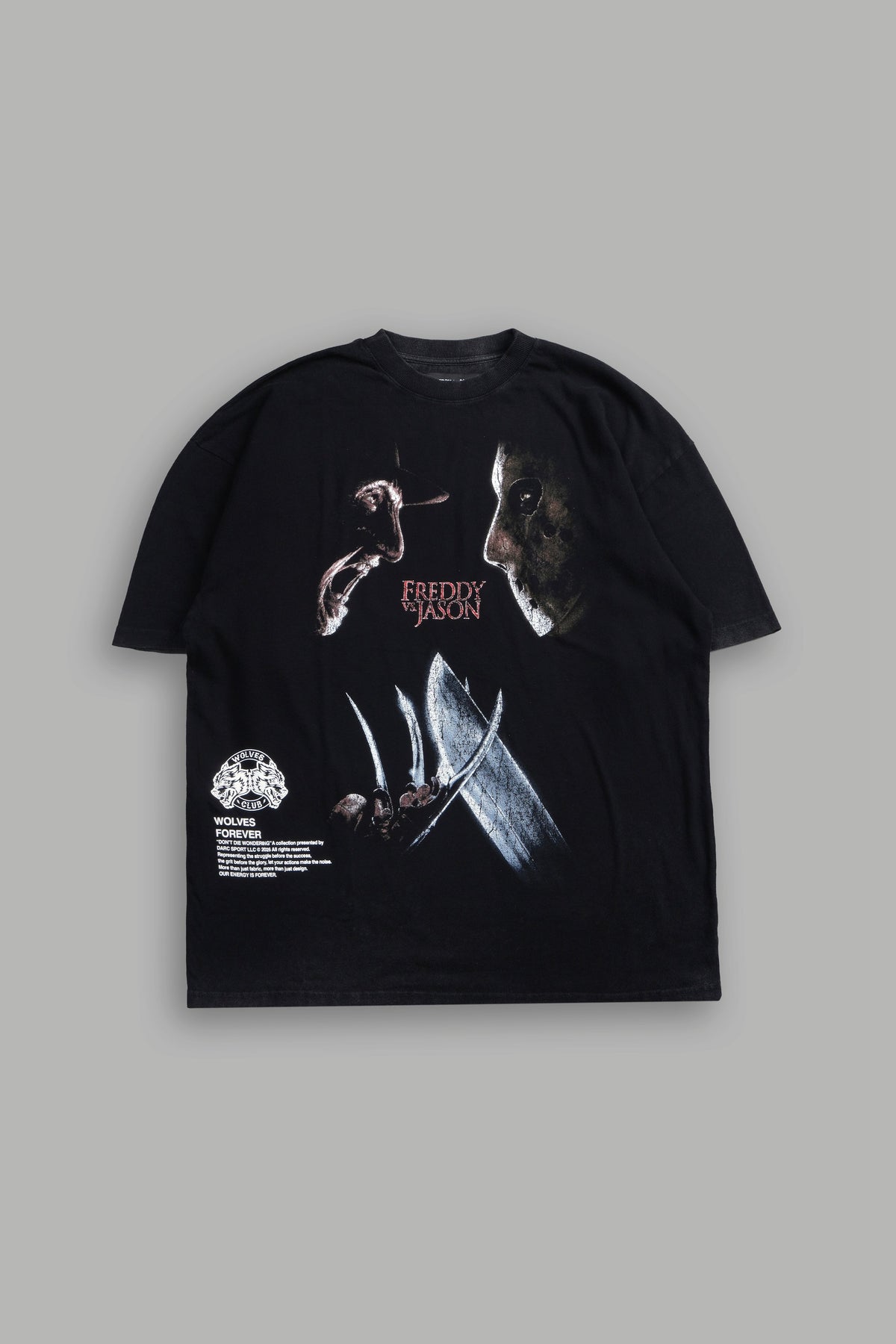 Freddy Vs Jason Premium Oversized Tee In Black