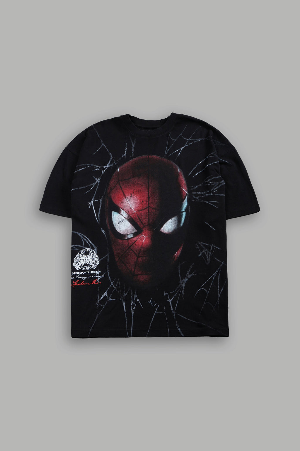 Web Of Darkness Premium Oversized Tee in Black