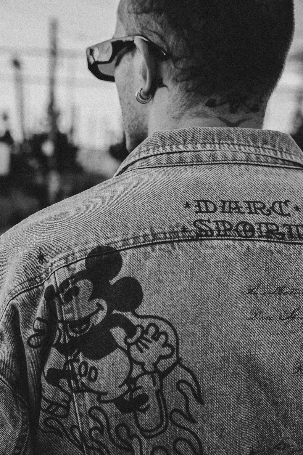 Mickey Flash Cropped American Denim Jacket in Light Wash