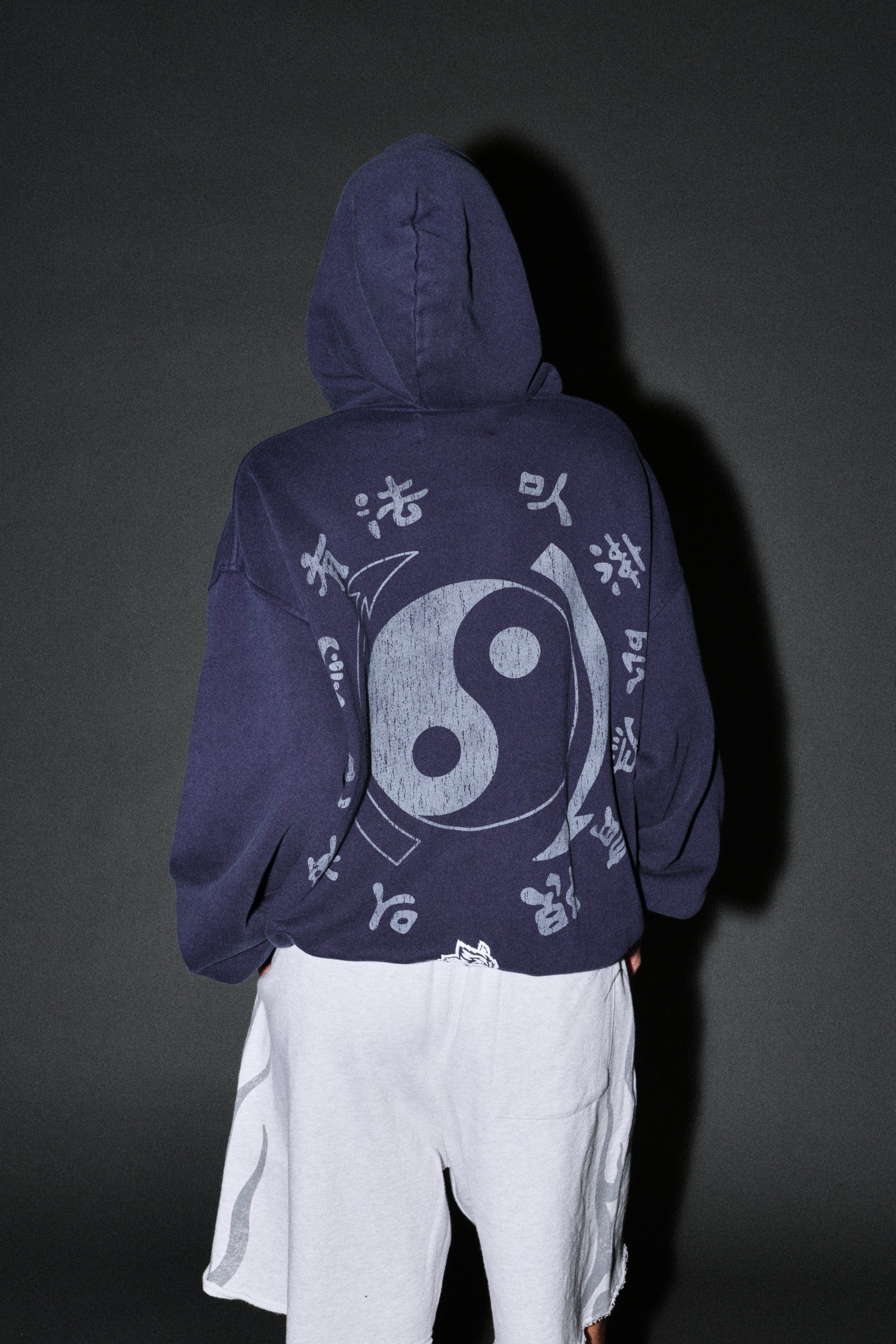 Bruce Lee Forever Pierce Hoodie in Navy — imagem 10