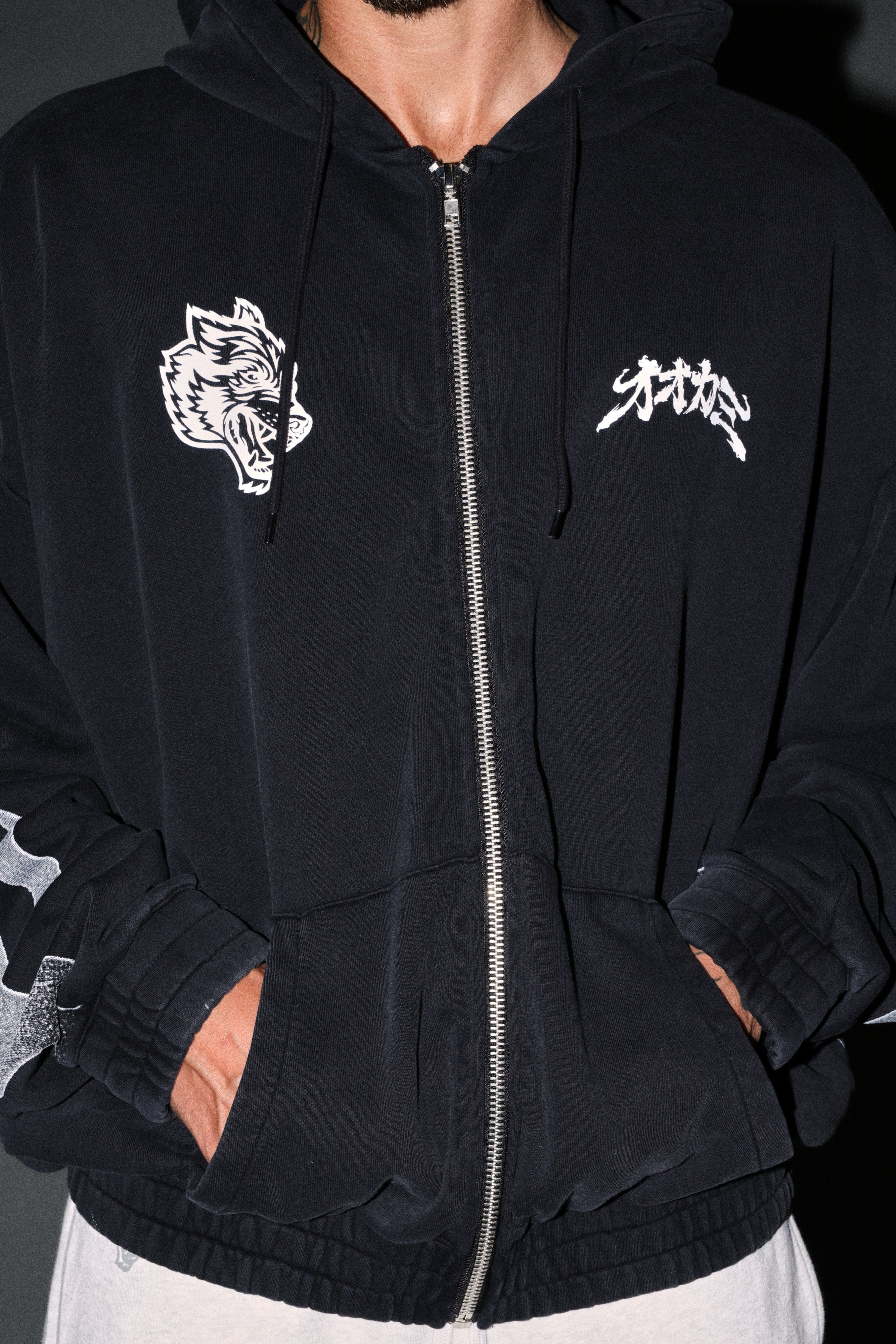 Our Code Chambers Zip Hoodie in Black — imagem 9