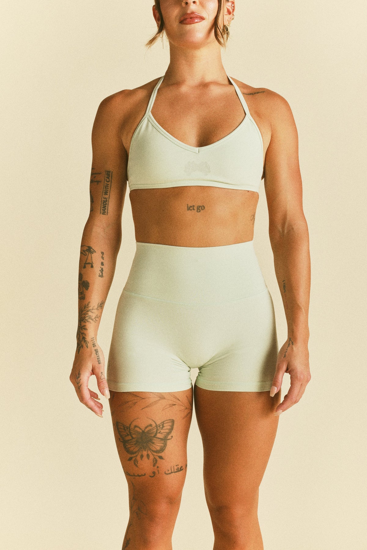 IYKYK Wolves "Emma" Energy Shorts in Honeydew — imagem 2