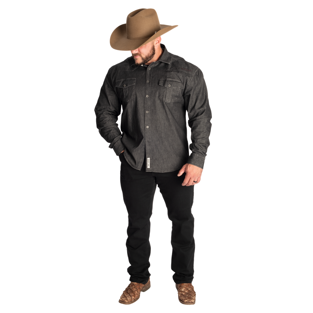 Gasp Denim Shirt - Washed Black - imagem 7