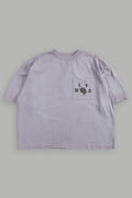 Our Crest Grunge Paul Box Cut Pocket Tee In Pale Gray Super Sun Fade