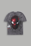 Web Of Darkness Premium Oversized Tee in Slate Gray