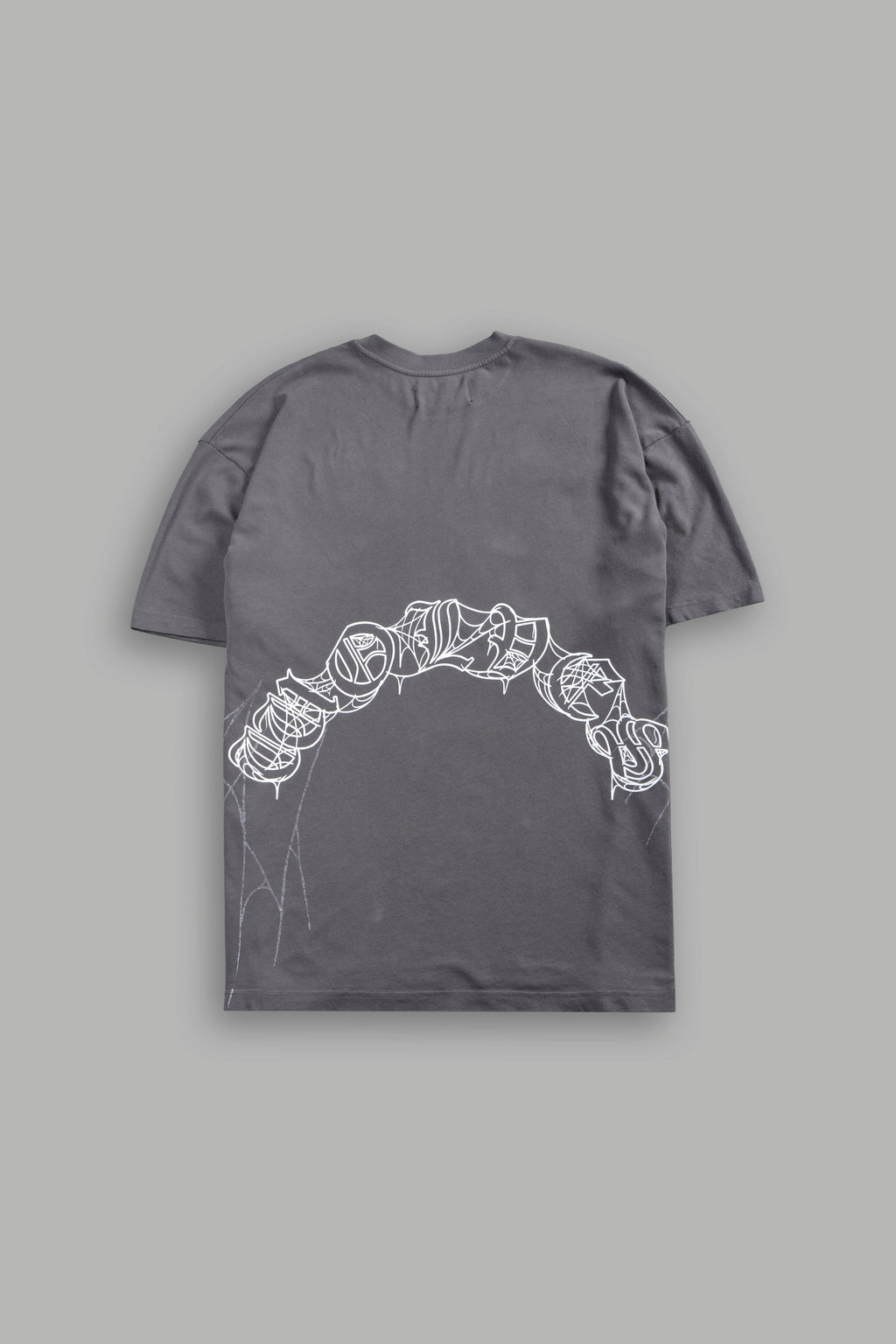 Web Of Darkness Premium Oversized Tee in Slate Gray