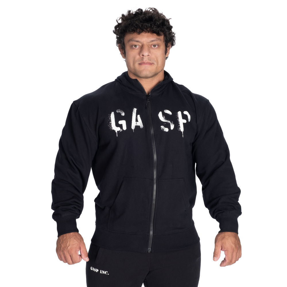 GASP Classic Zip Hoodie - Black/White - imagem 1